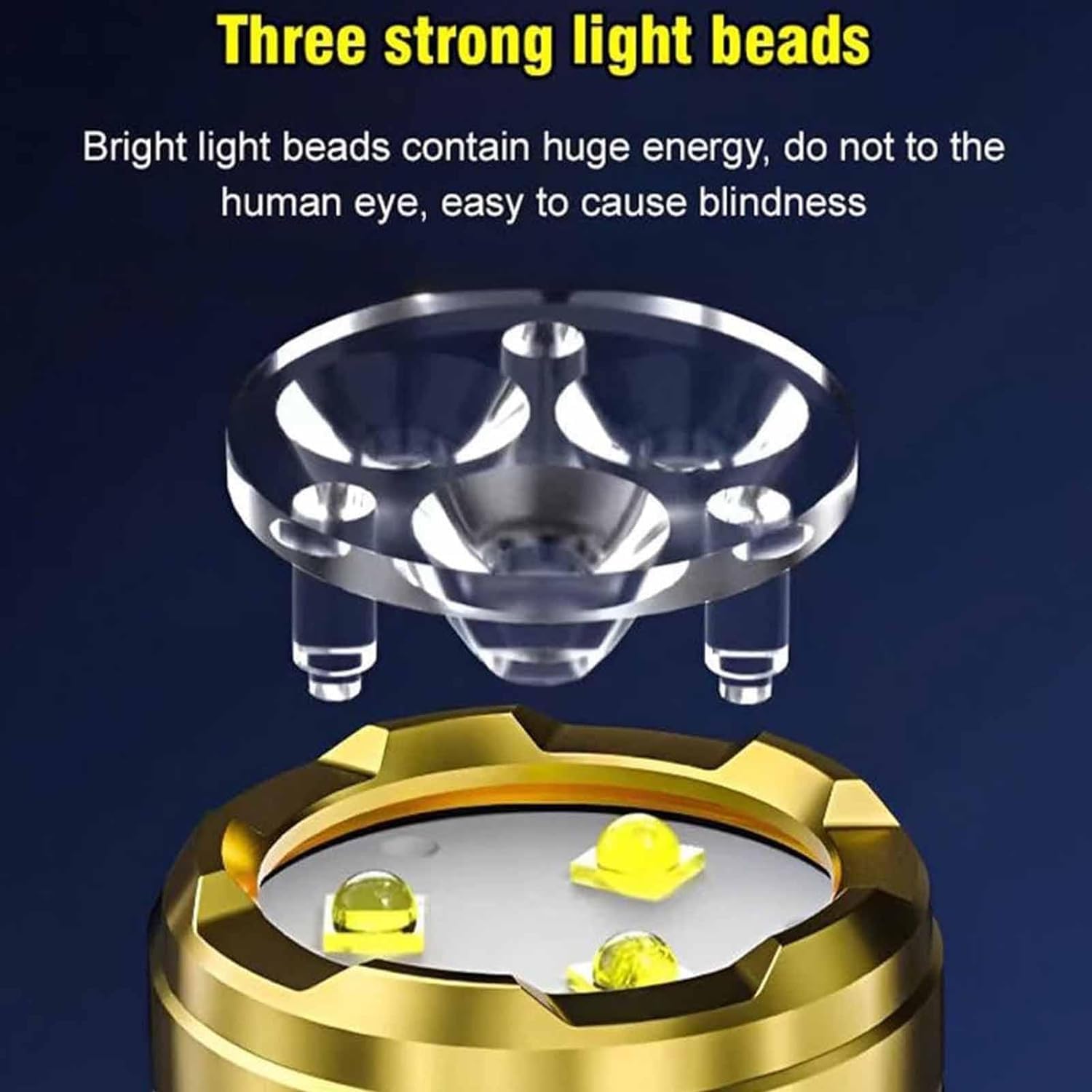 German Three-Eyed Monster Mini Flashlight Thumb Flashlight, Mini Flash Super Power Flashlight, Multi-Functional Mini Pen Clip Fl