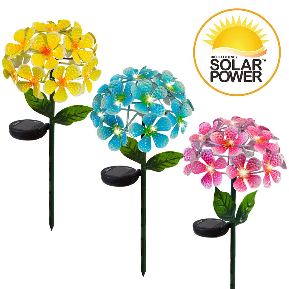 Touch Of Eco Solar Led Metal Flower Stake Light - Perfect For Your Garden, Patio, Walkway, Or Outdoor Living Area - Includes 1 F