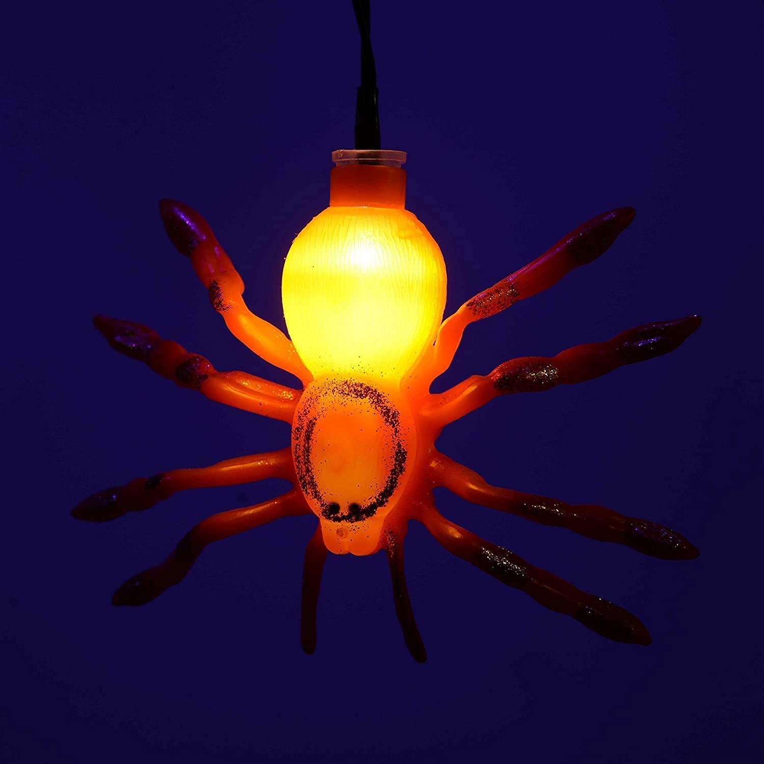 Abeja Halloween Spider String Lights, 8.5FT, 10 Spider Bulbs, UL Listed, Waterproof, Black