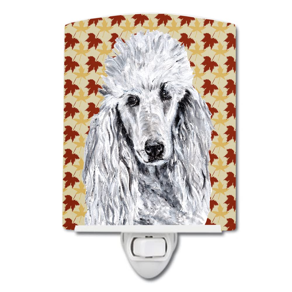 Carolines Treasures Ceramic Night Light, White Standard Poodle, 6x4x3in, Model SC9679CNL, Multicolor