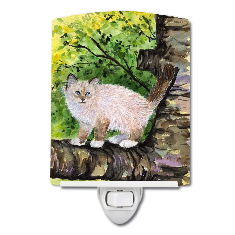 Carolines Treasures Night Light - Cat Birman, Ceramic, UL-Certified, 6x4x3in, Multicolor, Model SS8278CNL