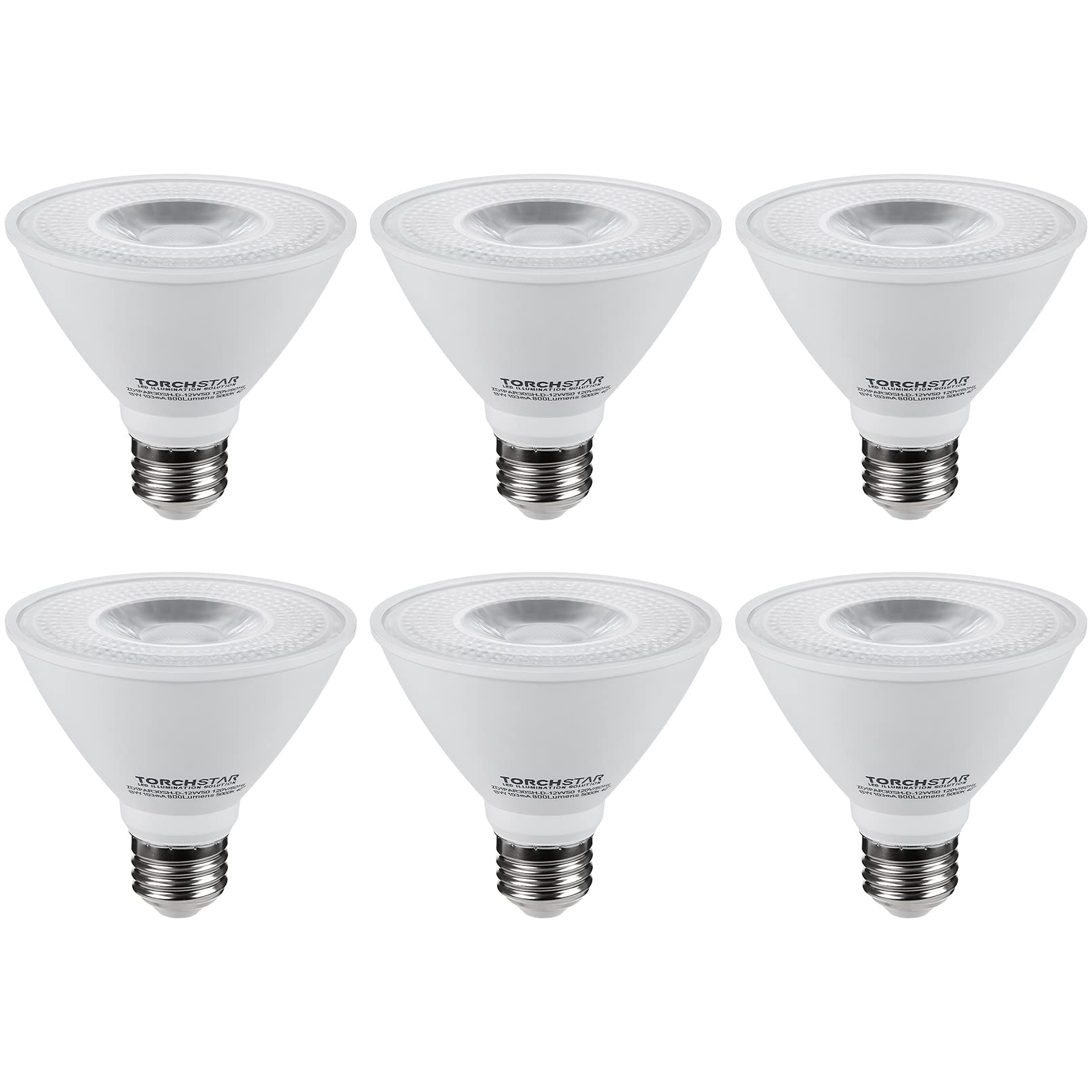 Torchstar Par30 Short Neck Led Bulb, Cri90+ Dimmable Spot Light Bulbs, 8W Equivalent 75W, Ul Listed, E26 Medium Screw Base, Supe