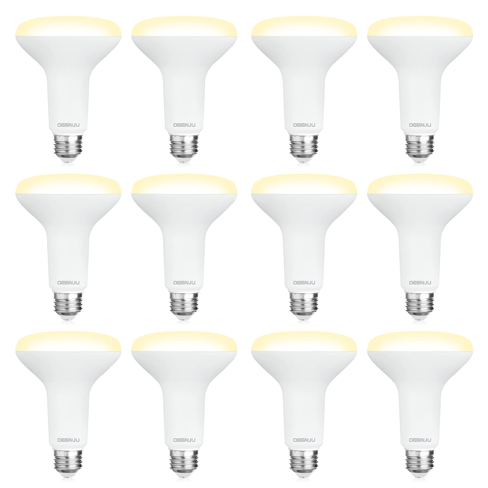 DEGNJU 12 Pack BR30 LED Recessed Light Bulb, Dimmable Indoor Flood Light Bulbs CRI80 7W Equivalent 65W 2700K Soft White 650 Lumens, 15000 Lifetime Hours E26 Base LED Can Light Bulb, Flicker-Free