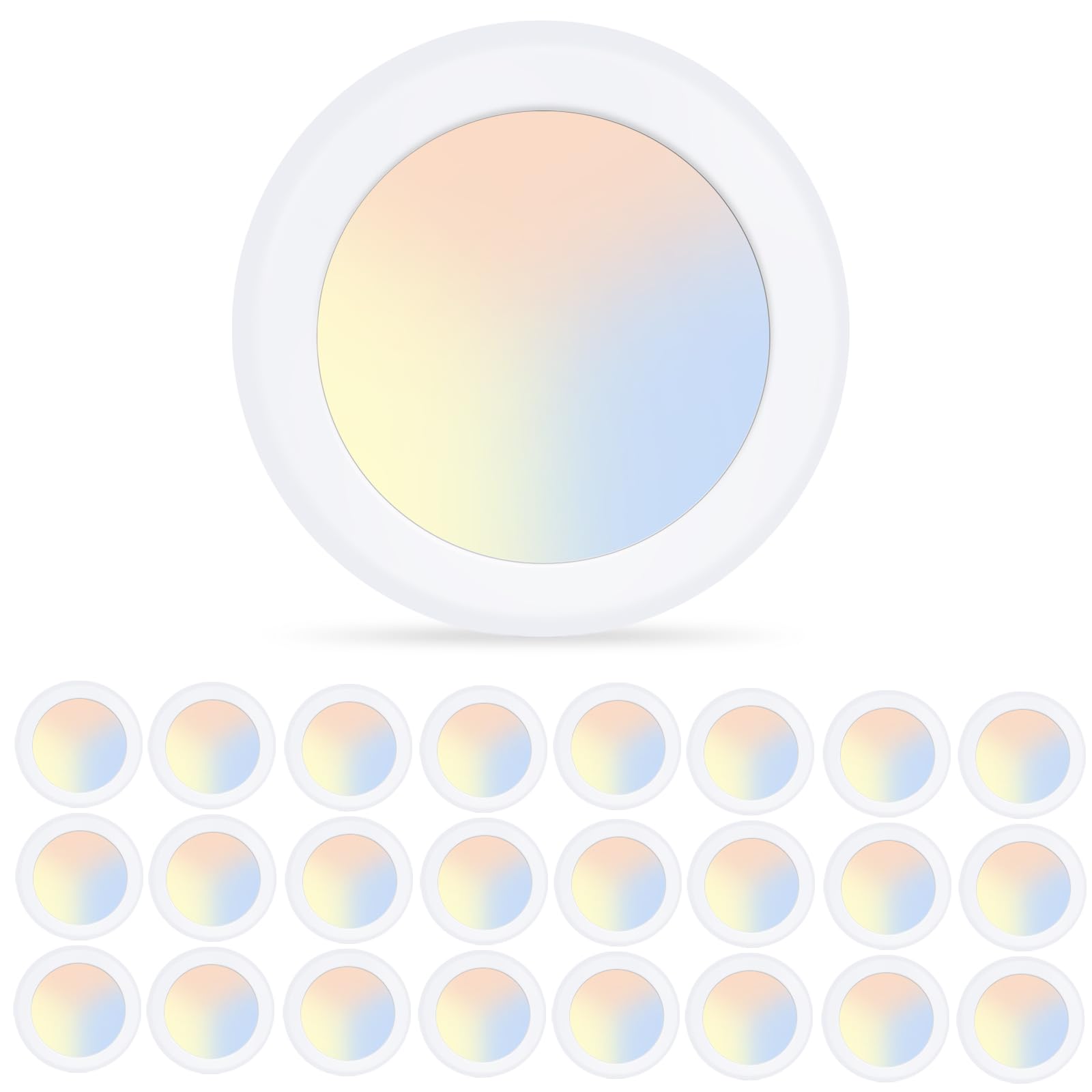 ECOELER 6” Dimmable LED Flush Mount Disc Light, 16.5W, 1000Lm, 5000K Daylight, Aluminum, Model CDR616D