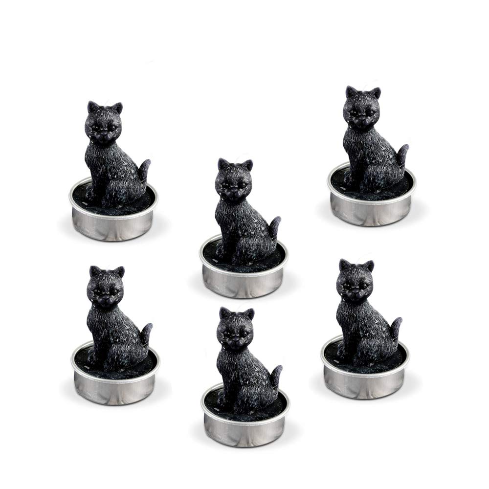 Ornerx Black Cat Tealight Candles Home Decor Set Of 12