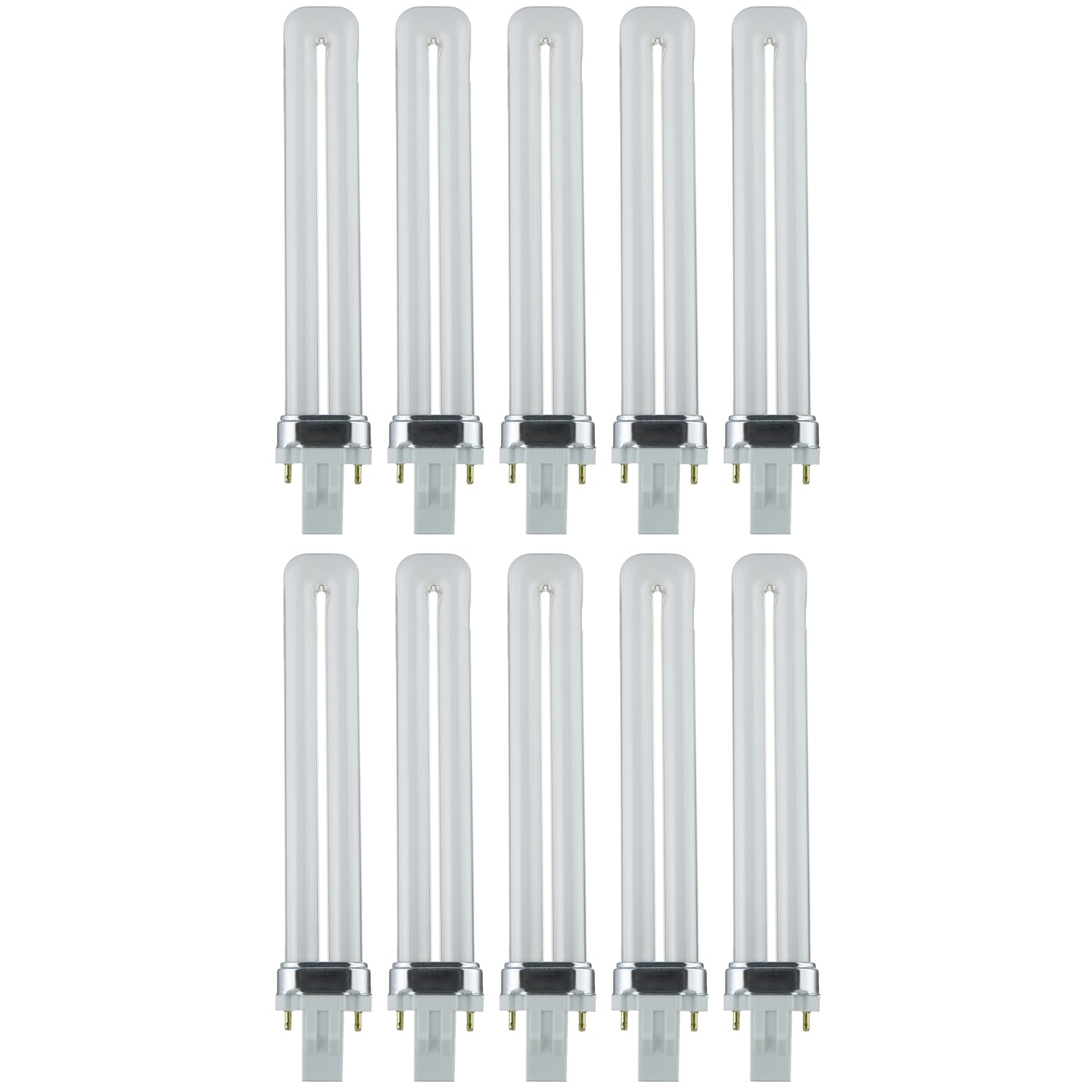 Sunlite PL13/SP41K Compact Fluorescent Single U-Shaped Twin Tube Light Bulb, 13 Watts, 120 Volts, 720 Lumens, 2-Pin GX23 Base, 4