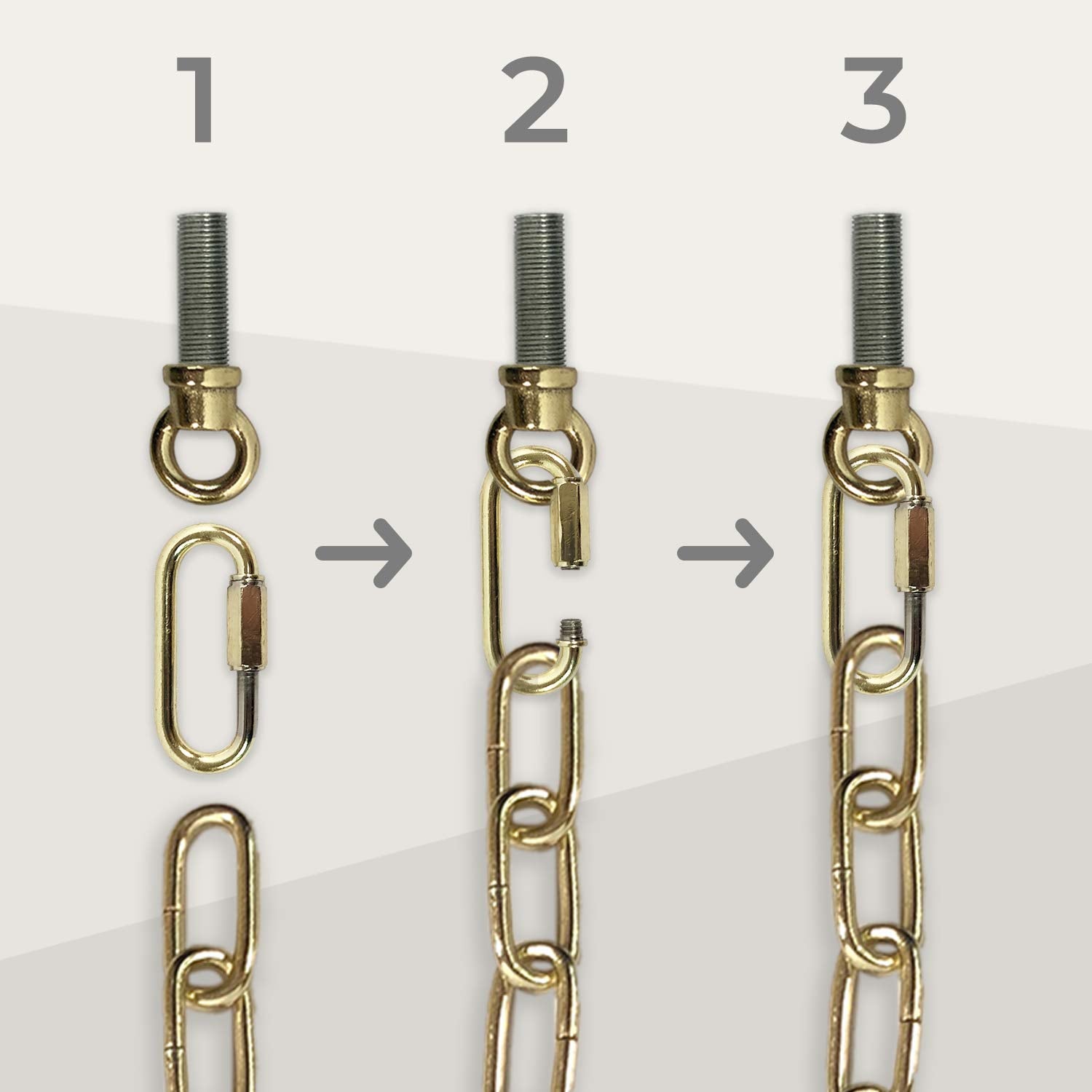 Royal Designs, Inc. Lc-2001-Pb-6-2 Heavy Duty Lighting Fixture Chain, Polished Brass-2 Pack