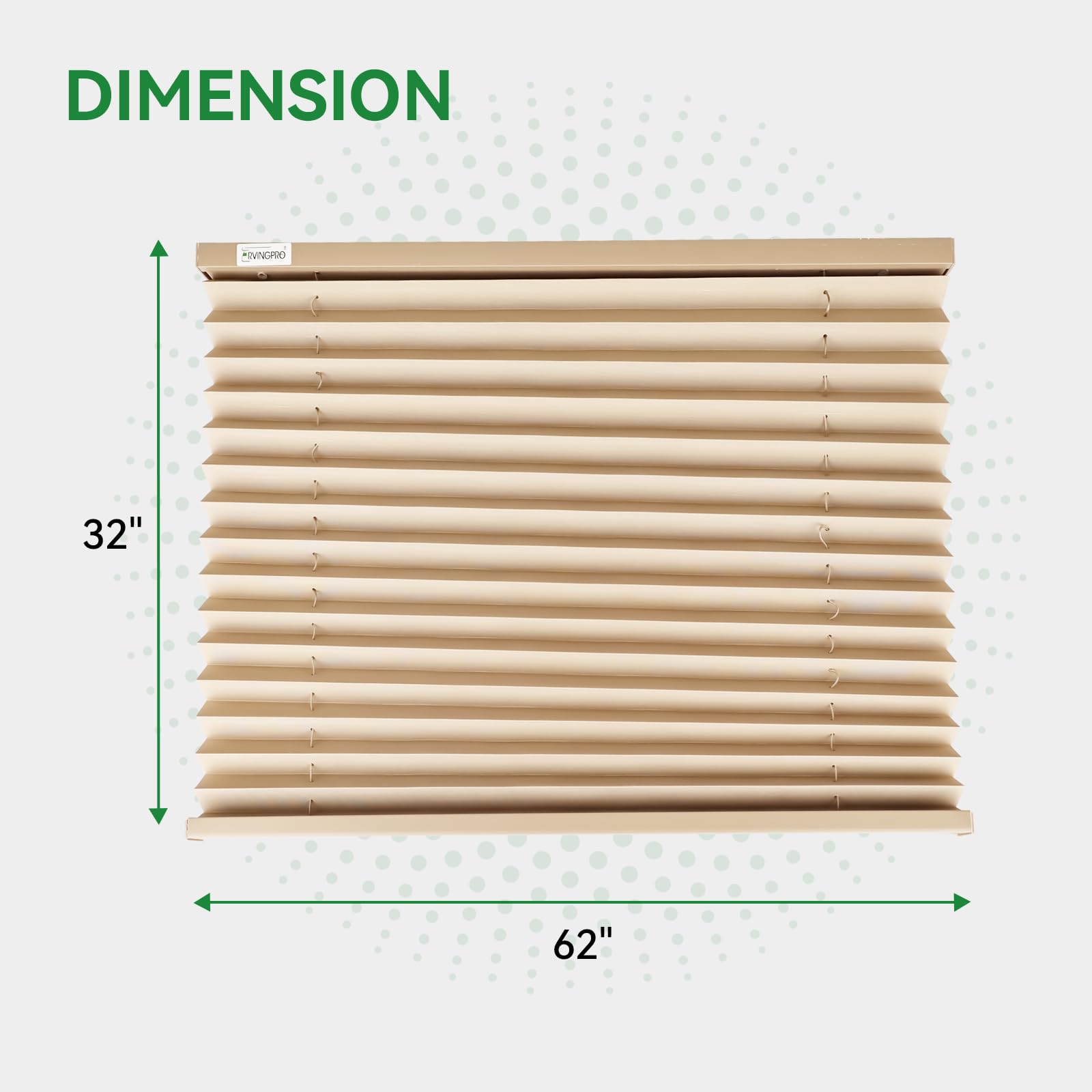 RVINGPRO RV Blinds for Camper Windows, Polyester, 62in W x 32in L, Cappuccino