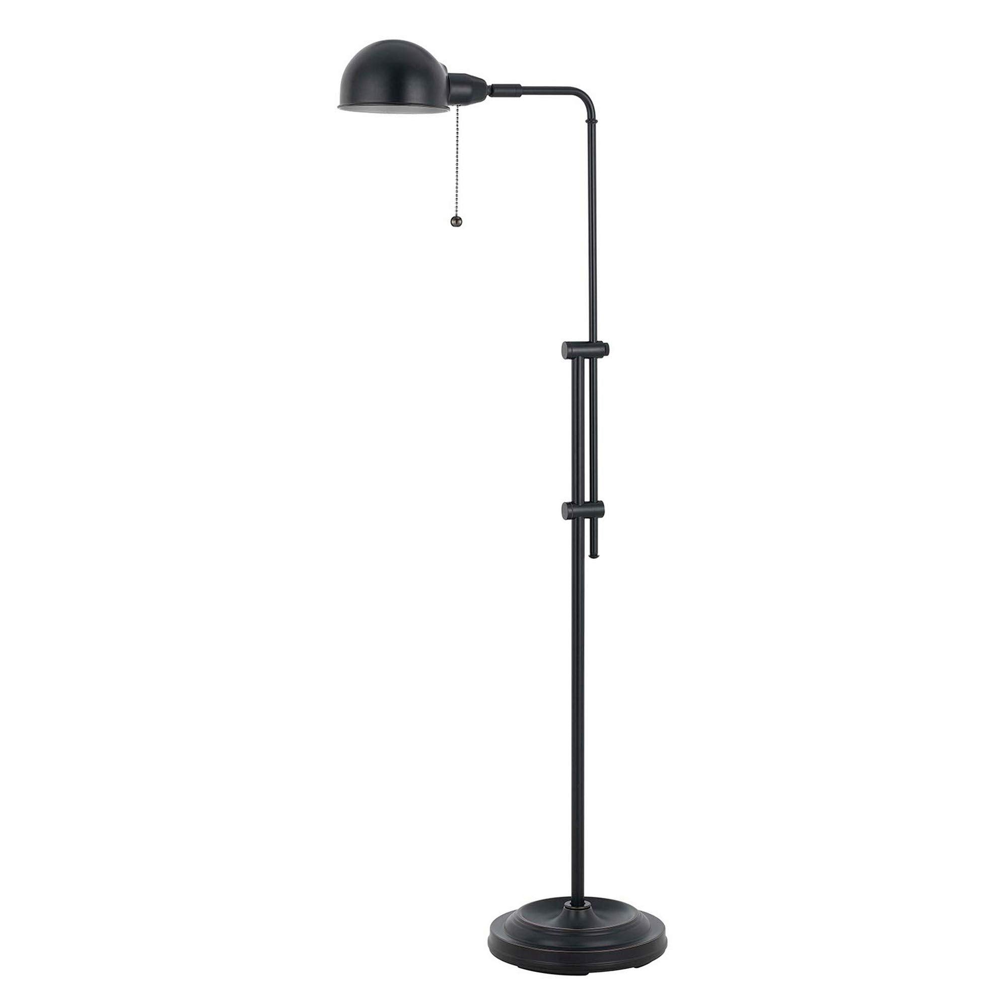 Benzara Adjustable Height Metal Pharmacy Lamp, Black, Model BM220838, Pull Chain Switch