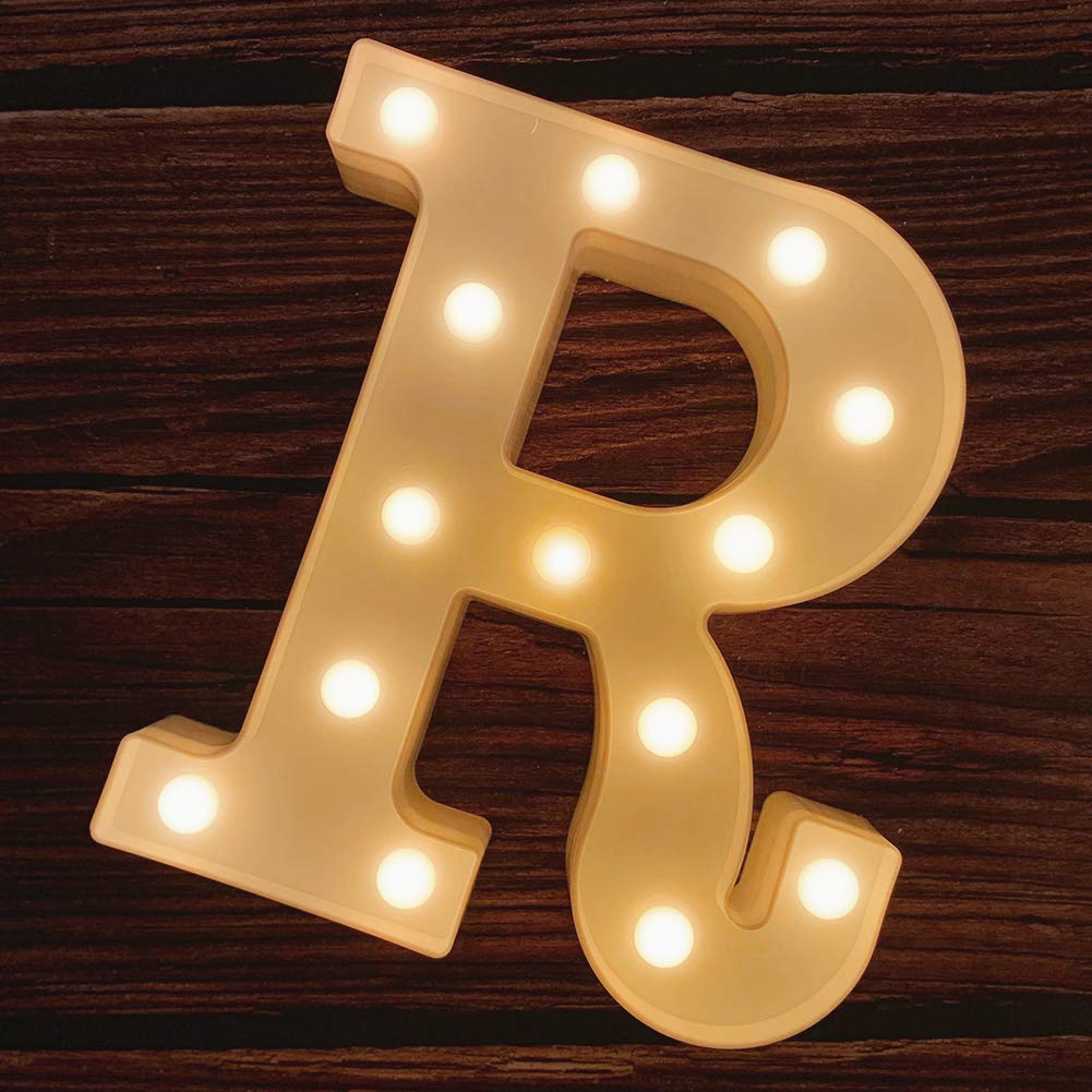 MUMUXI Light Up Marquee Letters - Battery Powered, Bright Alphabet Letters for Weddings, Birthdays, Parties, Home Decor, Red (R)