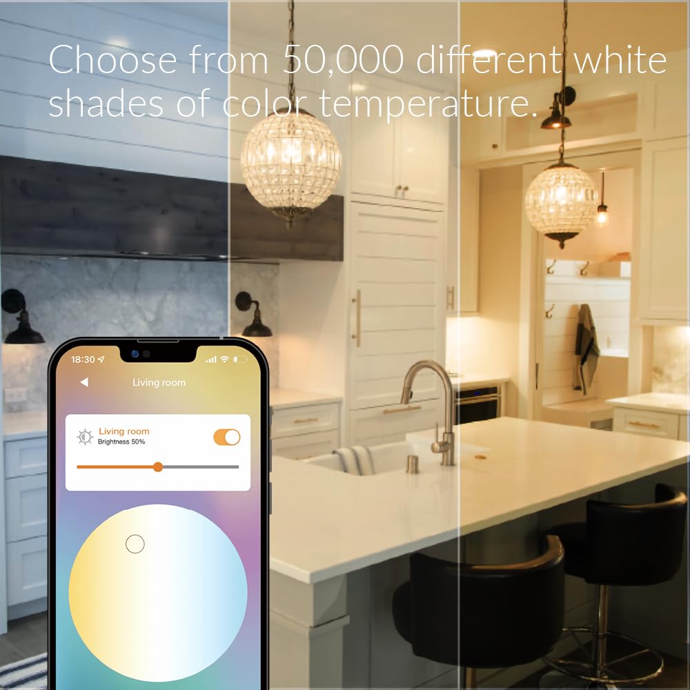 ERIA Tunable White Smart BR30 ZigBee Bulb, Compatible with Hue, SmartThings, Alexa, 1-Pack, Model 81814, Polyimide