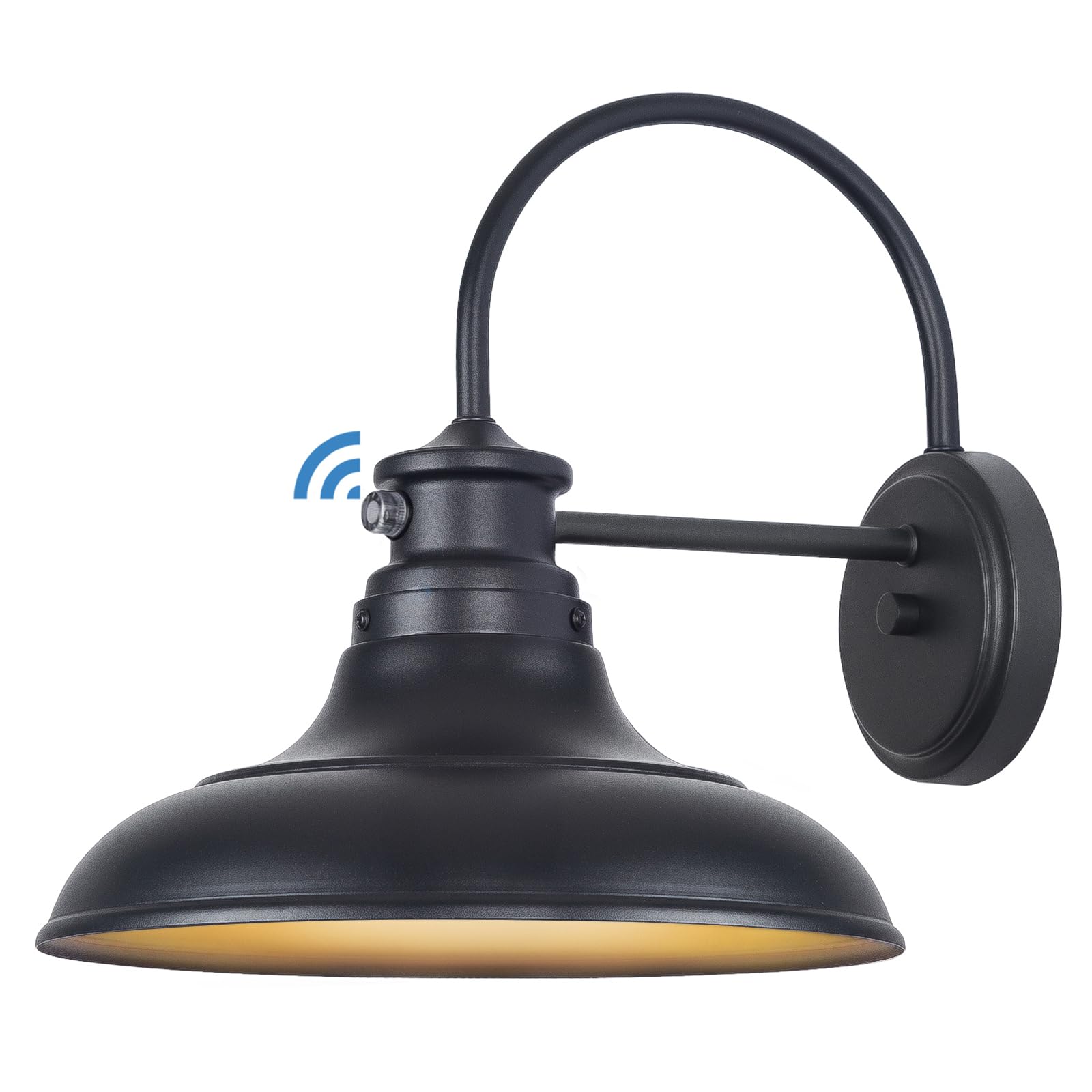 Dusk to Dawn LED Outdoor Barn Lights - Farmhouse Gooseneck Exterior Light Fixture Wall Mount  12.25 Large Black Porch Lights  Outside Wall Lights for House Garage Patio Doorway (13W 2700K)  1 Pack