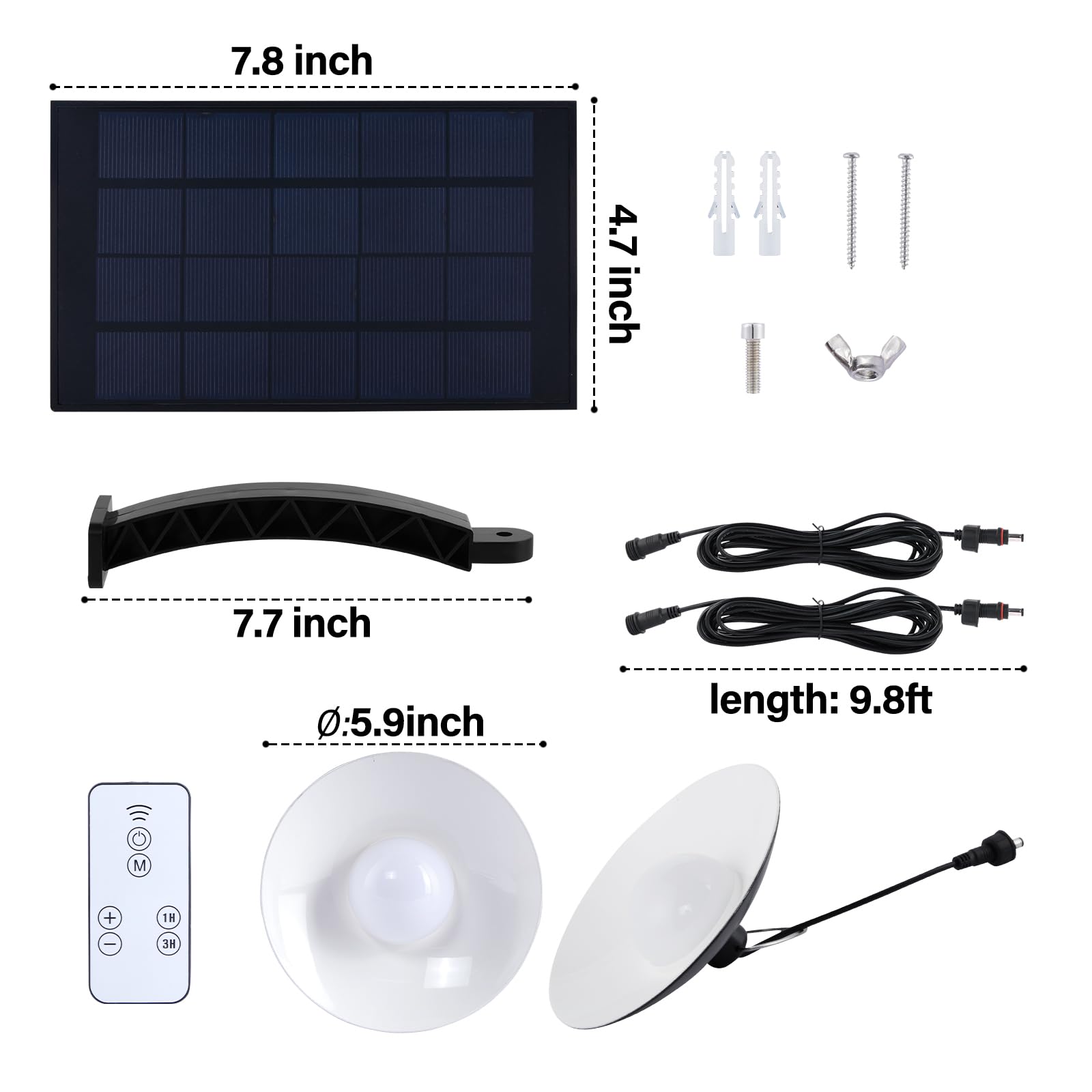 Starnoontek 4 Heads Pendant Solar Shed Light, Ip65 Waterproof Warm White Shed Indoor Lights With Remote Control For Patio Garden