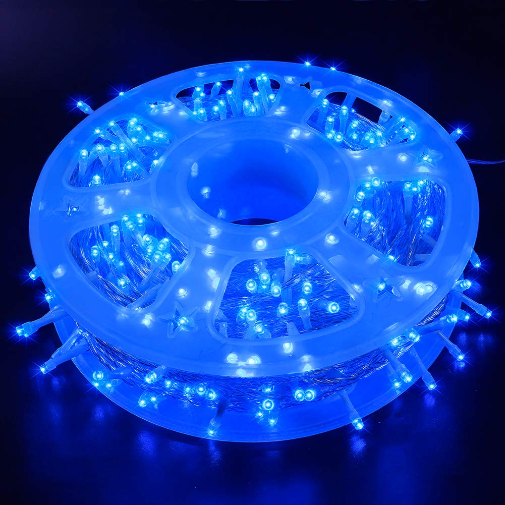 MYGOTO LED String Lights, 165FT, 500LED, 30V, Waterproof, 8 Modes, Indoor/Outdoor, Blue