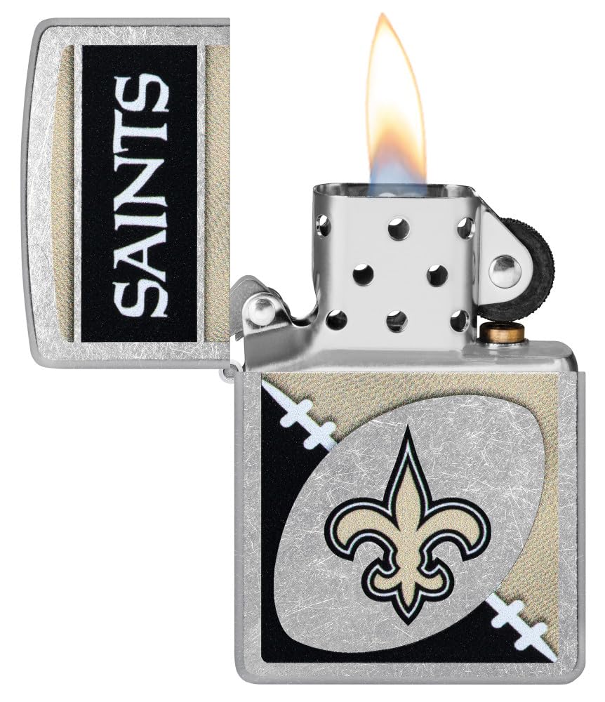 Zippo Nfl New Orleans Saints Street Chrome Pocket Lighter