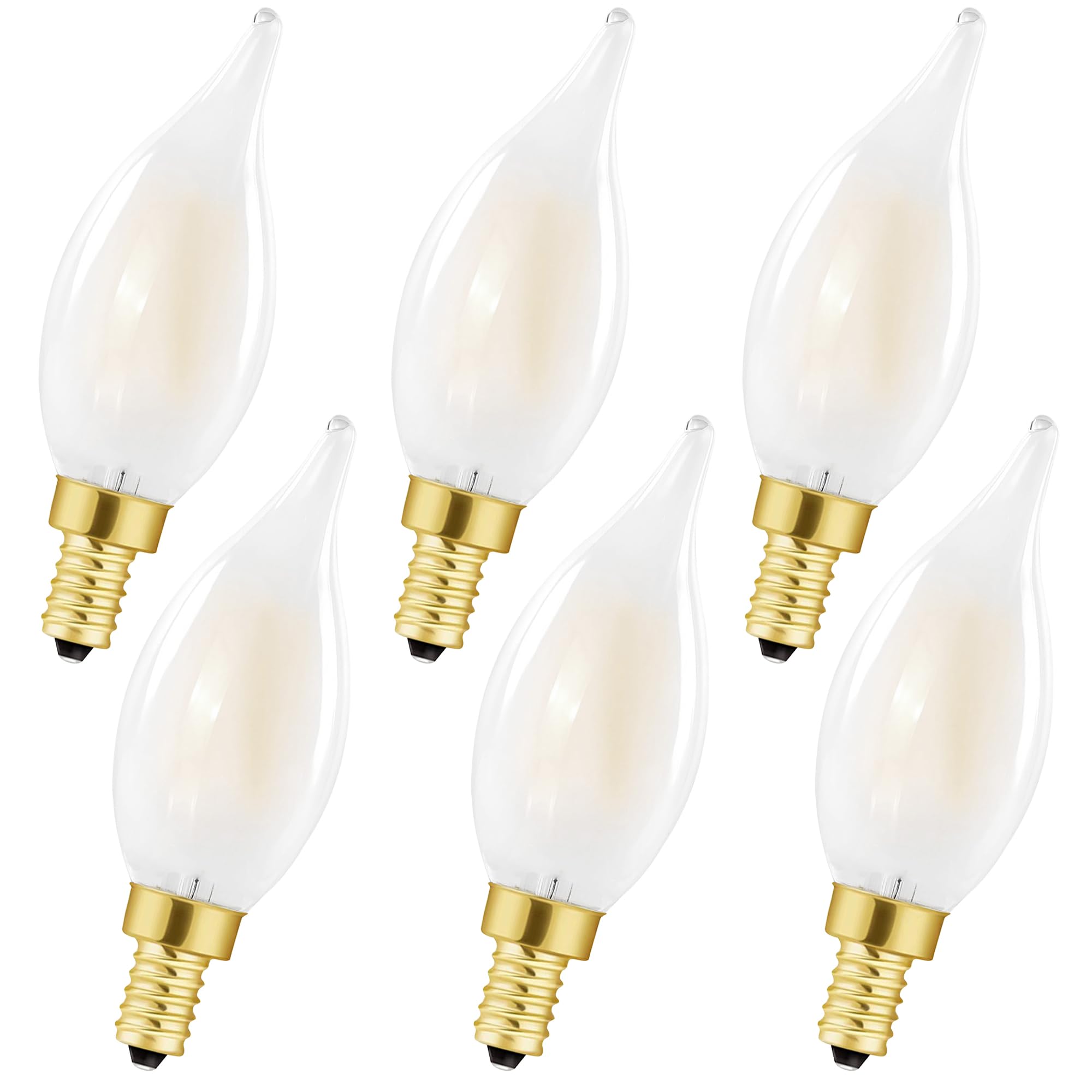 Homosum Led Frosted Candelabra Light Bulbs, E12 Led Bulb 40W Equivalent, Dimmable Chandelier Light Bulbs,Daylight White 5000K,Ac