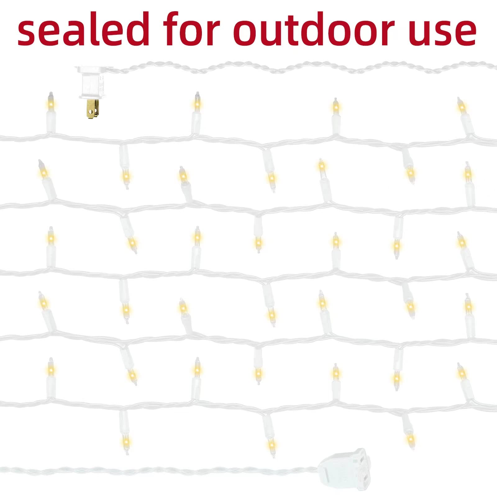 Glownova White Wire  Clear Incandescent Bulb 100 Mini String Lights For Indoor Christmas Tree Garland Birthday Wedding Party Festival Decoration