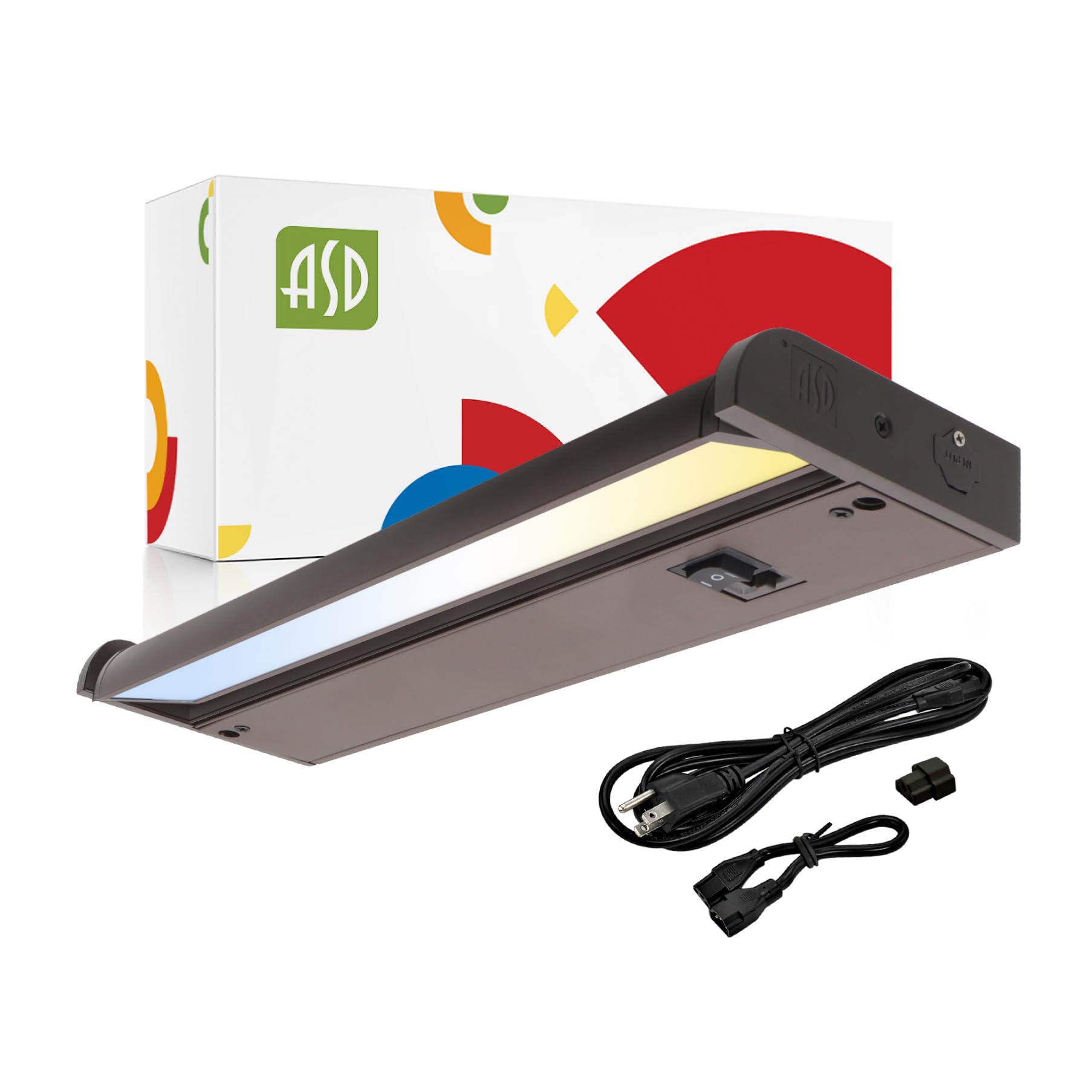ASD Swivel LED Under Cabinet Lighting Bronze, 12 Inch 5W, Hardwired or Plug-in, 2700K/3000K/4000K, Hi/Low Switch, Rotatable Lens