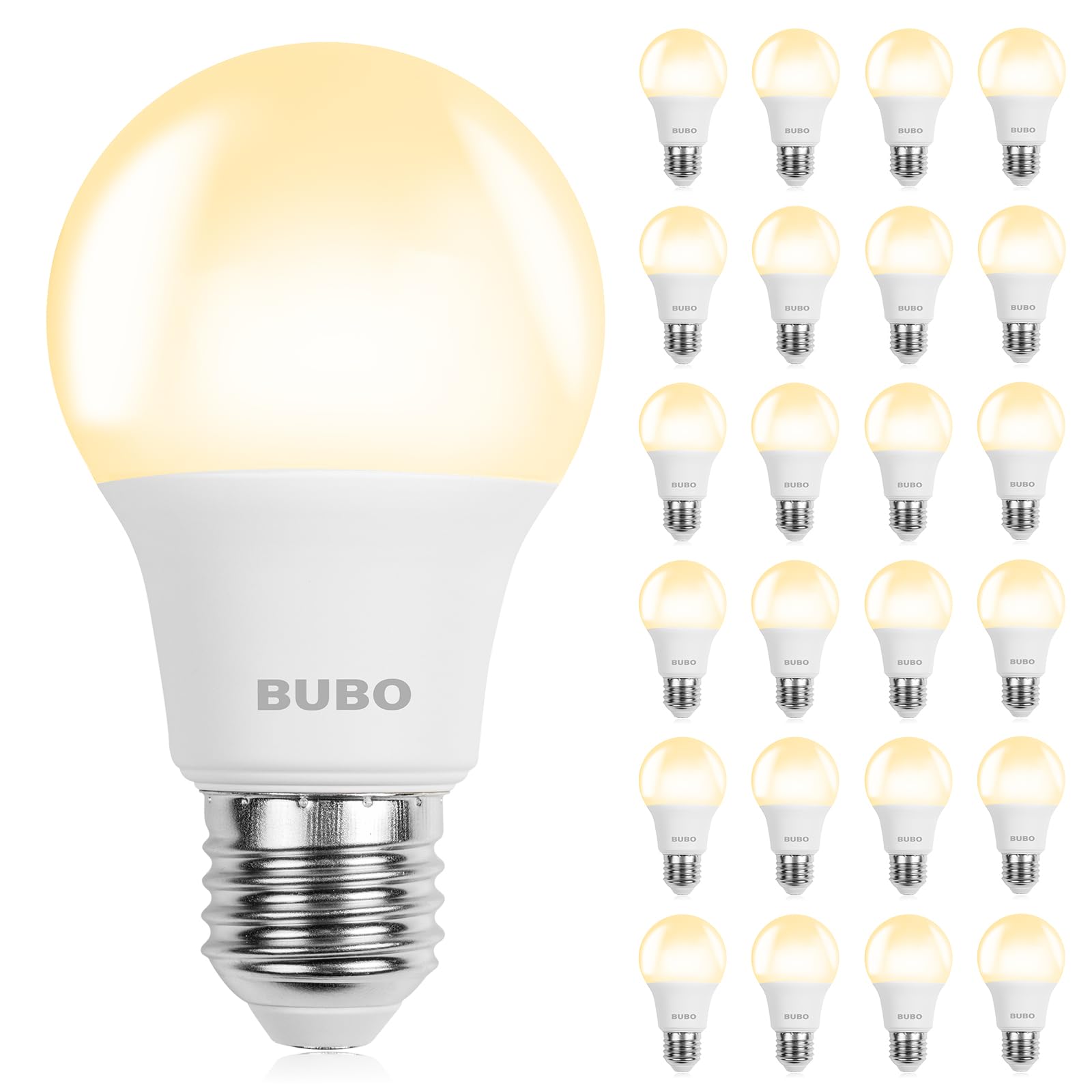 Bubo A19 Led Light Bulbs, 60 Watt Equivalent Led Bulbs, Soft White 2700K, 800 Lumens, E26 Standard Base, Non-Dimmable, 8W Soft W