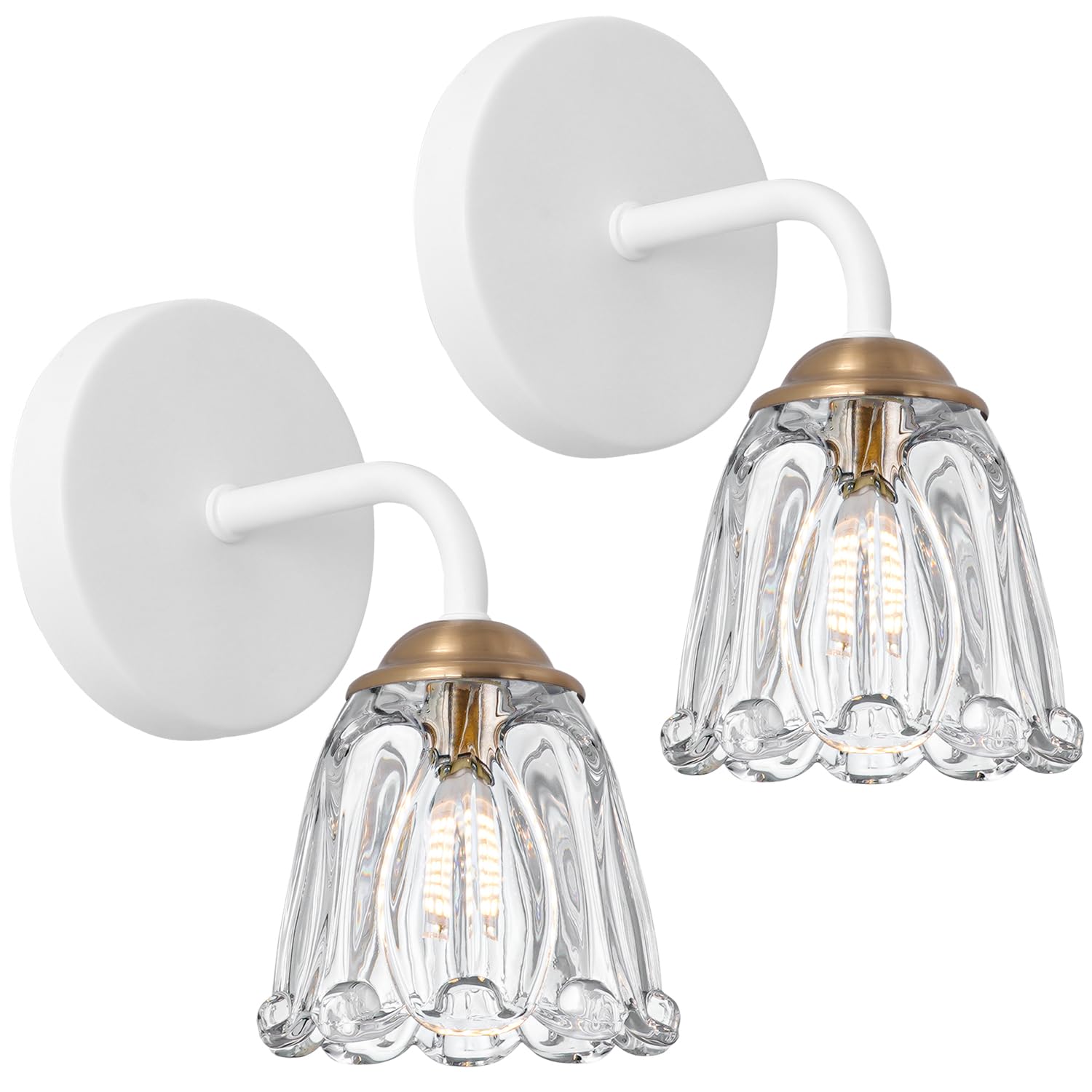 Vintage Wall Sconce Set Of Two, Black And Gold Sconces Wall Lighting With Green Glass, Hardwired Sconces Wall Decor Set Of 2, Brass Bathroom Light, G9 Bulbs Wall Light For Mirror, Living Room, Bedroom