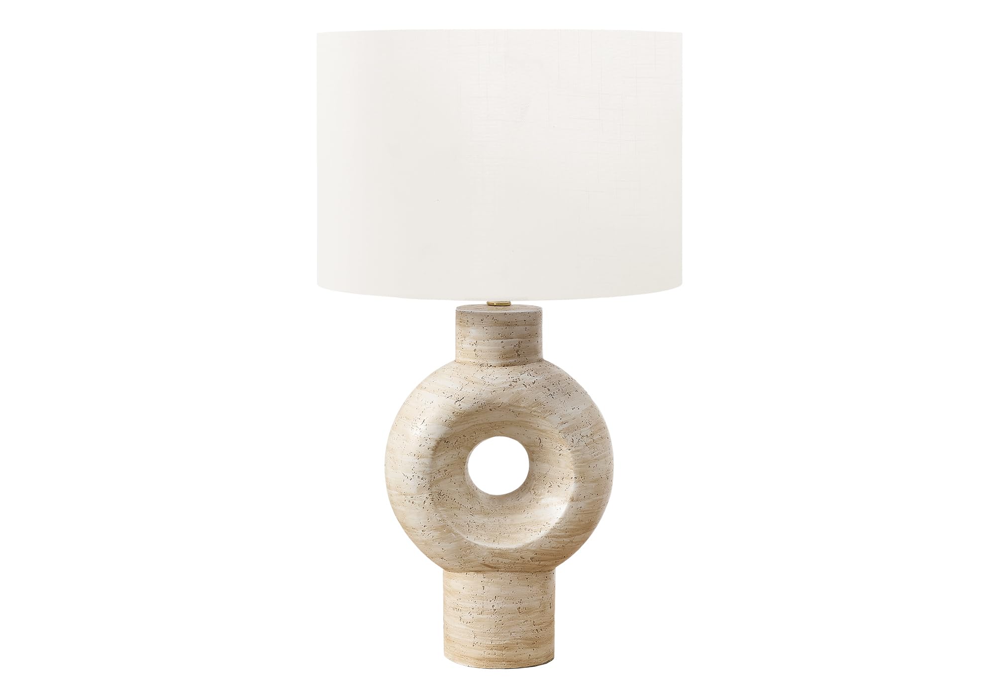 Monarch Specialties Table Lamp, 28inH, Beige Resin, Ivory/Cream Shade, Model I 9932, 16inL x 16inW