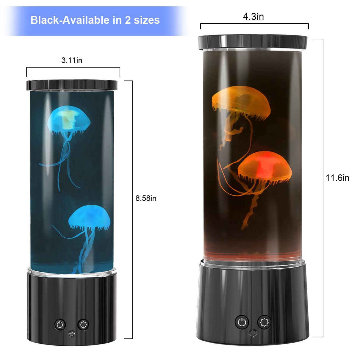 Kikilive Jellyfish Tank Table Lamp With Color Changing Light,Jellyfish Night Light With Remote Control For Home Decor & Christma