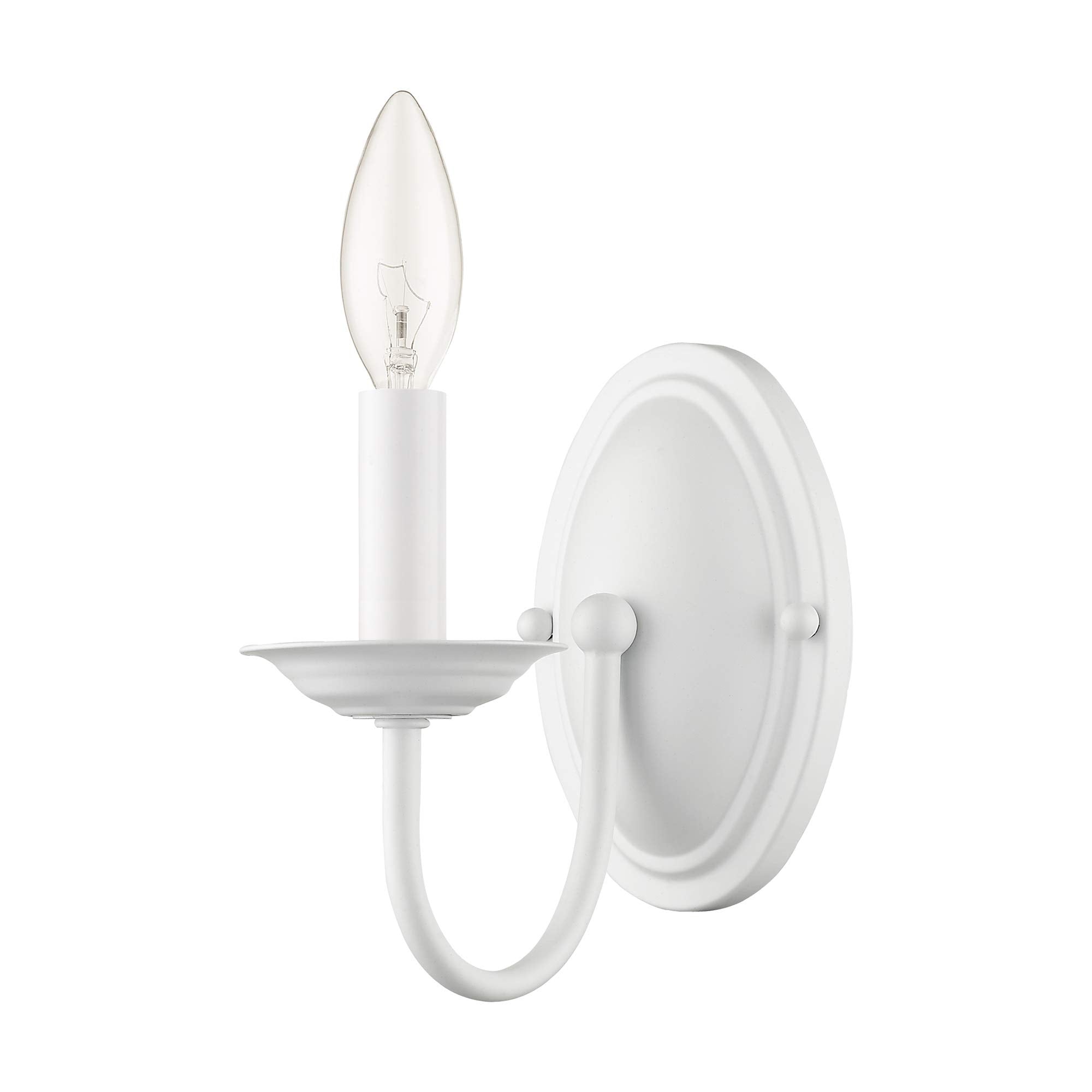 Livex Lighting Williamsburg 1-Light Wall Sconce, White, 4.25inW x 7inH, Model 4151-03