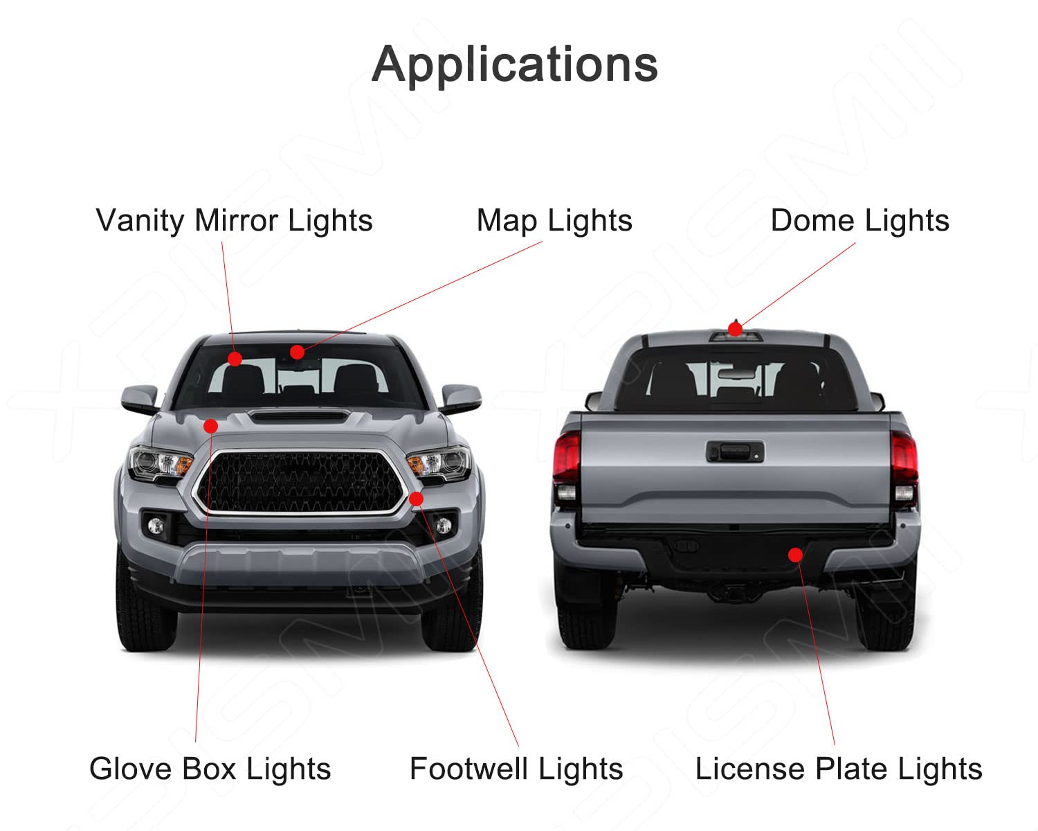 Xpismii 12 Piece 6000K White Ram Interior Led Light Kit Package Replacement For 2009 2010 2011 2012 2013 2014 2015 2016 2017 2018 Dodge Ram 1500 2500 3500, With Placement Diagram And Install Tool
