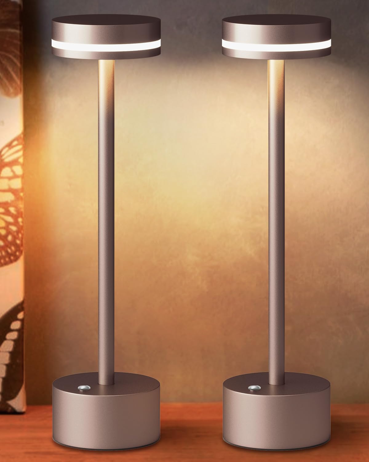 Funtaphanta Modern Rechargeable Cordless Table Lamp, Aluminum Shell Dimmable Battery Powered Lamp, 4000Mah Certified Battery, 30