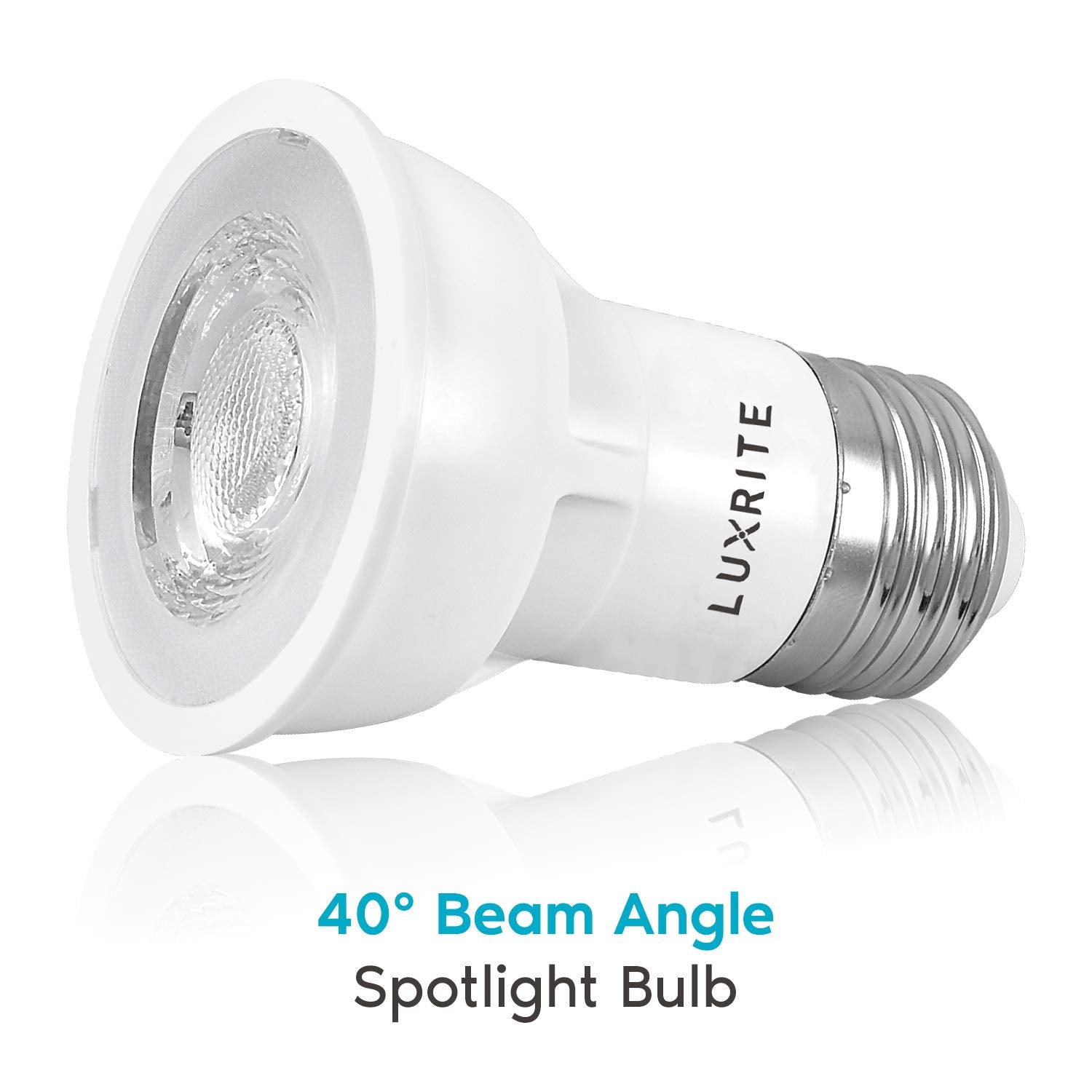 LUXRITE PAR16 LED Bulb, 5.5W, 450 Lumens, Dimmable, 2700K Warm White, E26 Medium Base, 4 Count,