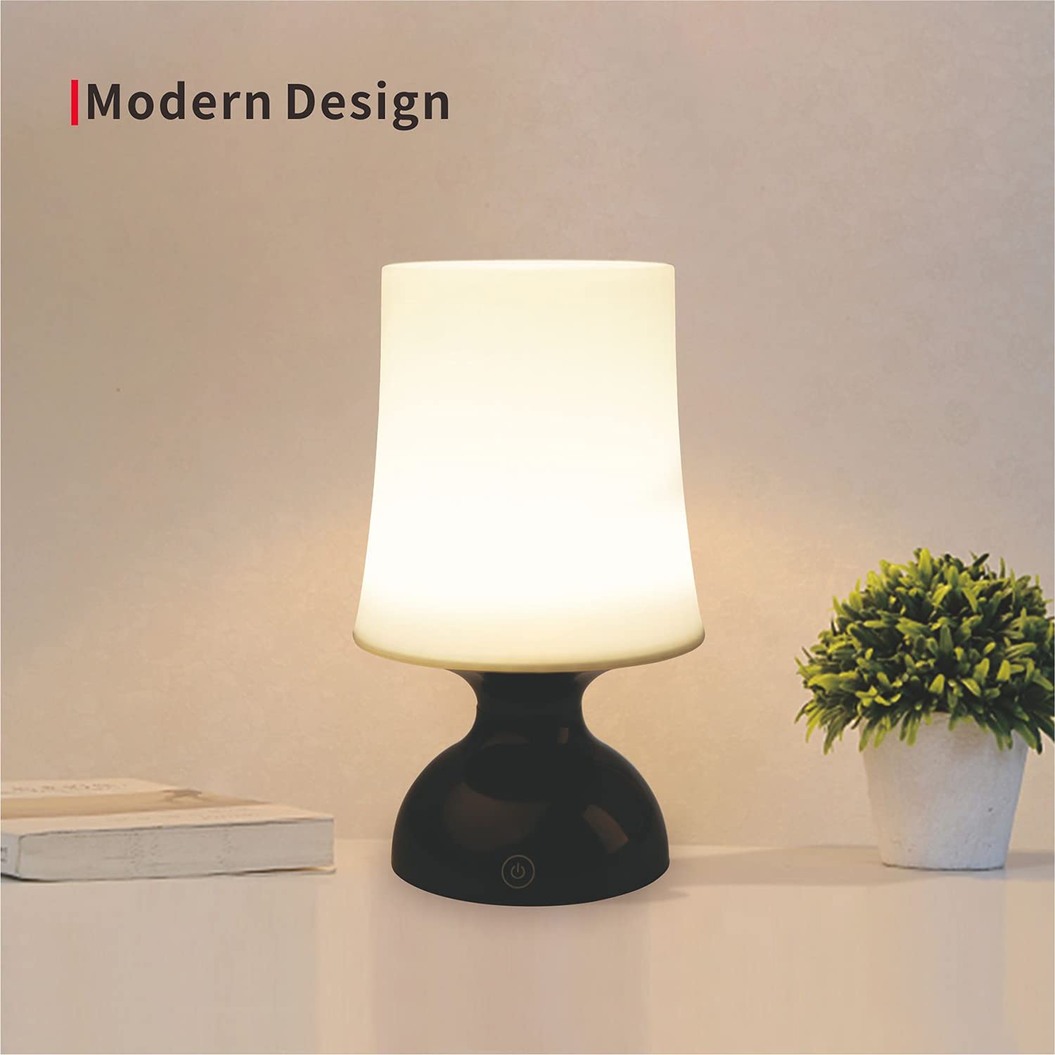 Riverlux Led Mood Light,Black And White Lamp,Nordic Style Table Lamp,Minimalist Desk Lamp,Nursery Night Light,Battery Operated T