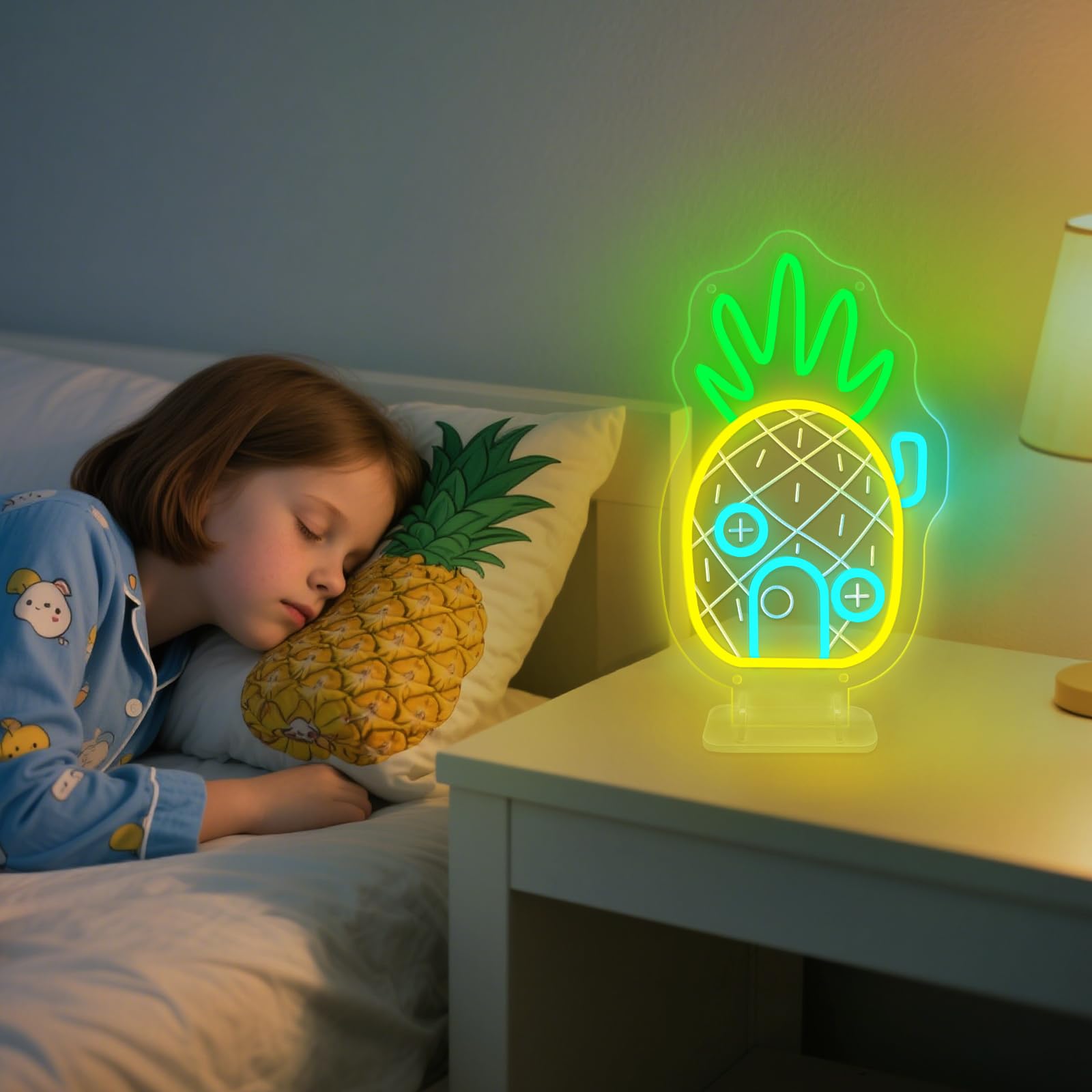 Pineapple House Neon Sign Dimmable Led Under Sea Pineapple Neon Light For Wall Decor Ocean Theme Kids Room Bedroom Gift