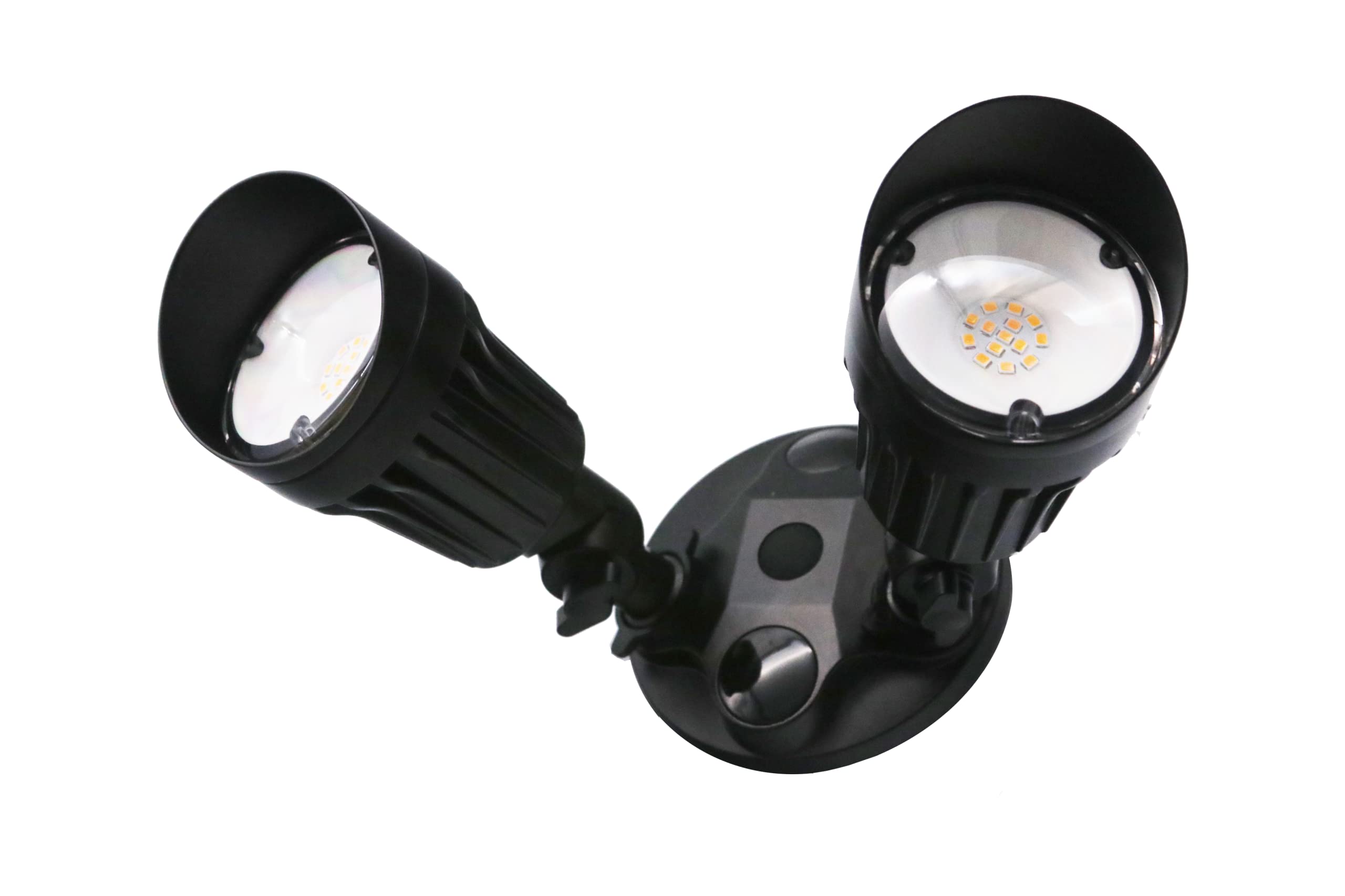 Homenhancements Led Black 2-Light Bullet Flood Light Site Landscape Double Outdoor Flood Exterior Light Fixture Spot Light 3000K Dual Head Light Fixture