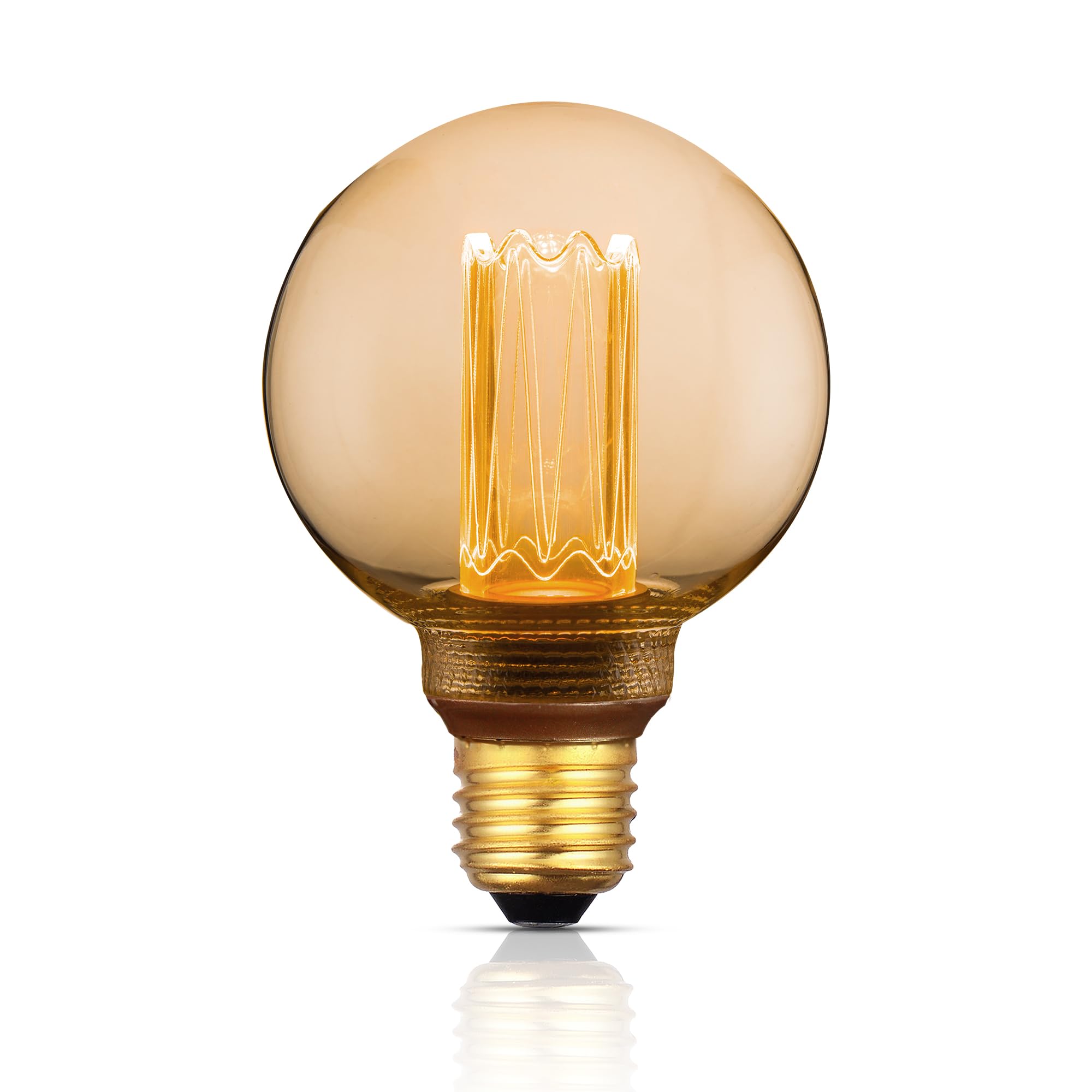 Harwez Globe Edison Led Light Bulb, Vintage Decorative Dimmable Bulb, Small Round Glass Cover, 3.5W Low Lumen Eye-Caring Soft Di