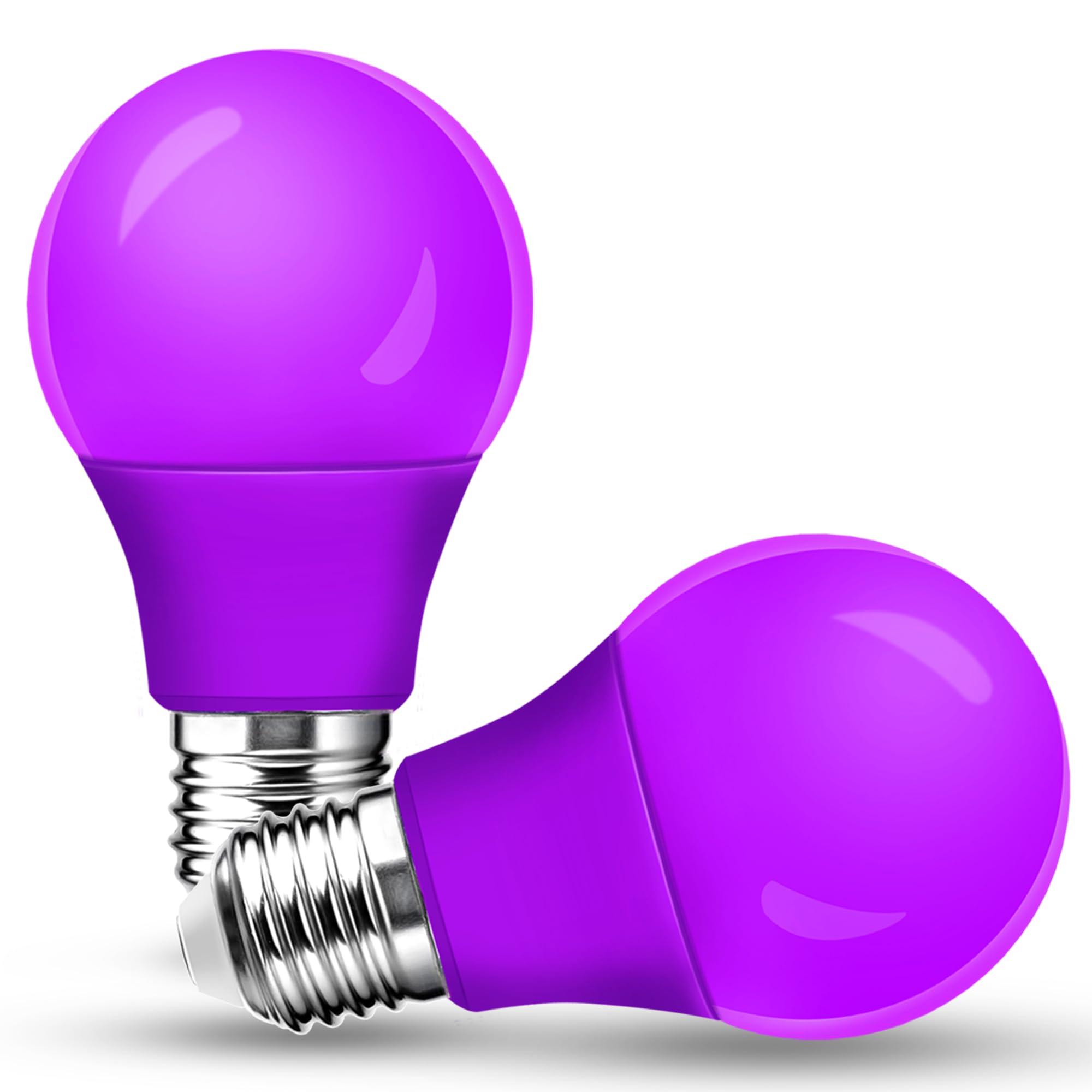Flaspar 2 Pack Led Purple Light Bulbs For Halloween  40W Equivalent 5W E26 Base  Violet Lighting For Indoor&Outdoor  Christmas  Home Decor  Party&Holiday Decoration  Porch Lights  Non-Dimmable