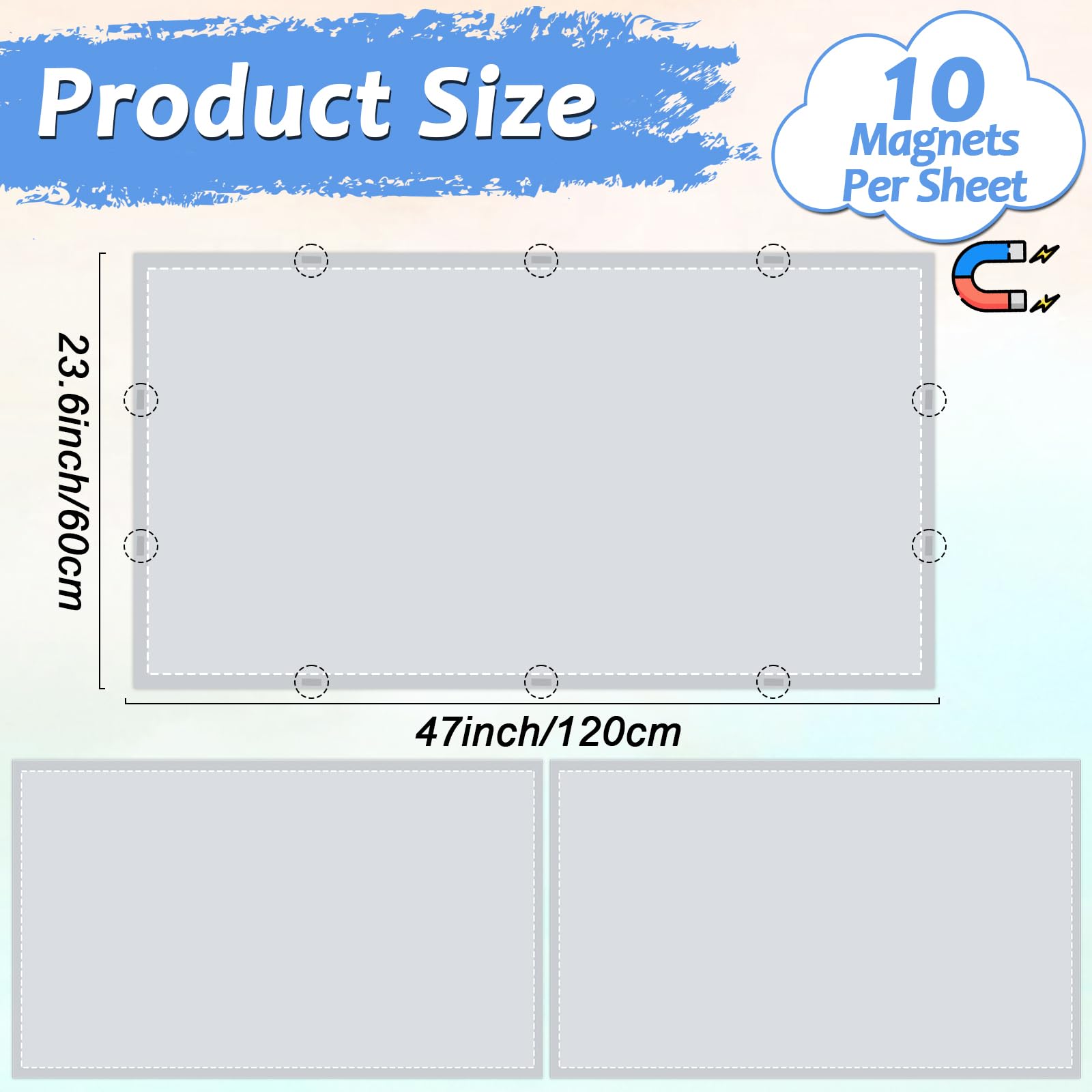 Wiooffen Fluorescent Light Covers 2 Pcs Magnetic Filter 4x2 Feet Gray Polyester Model YM0784 for Classroom Office Home