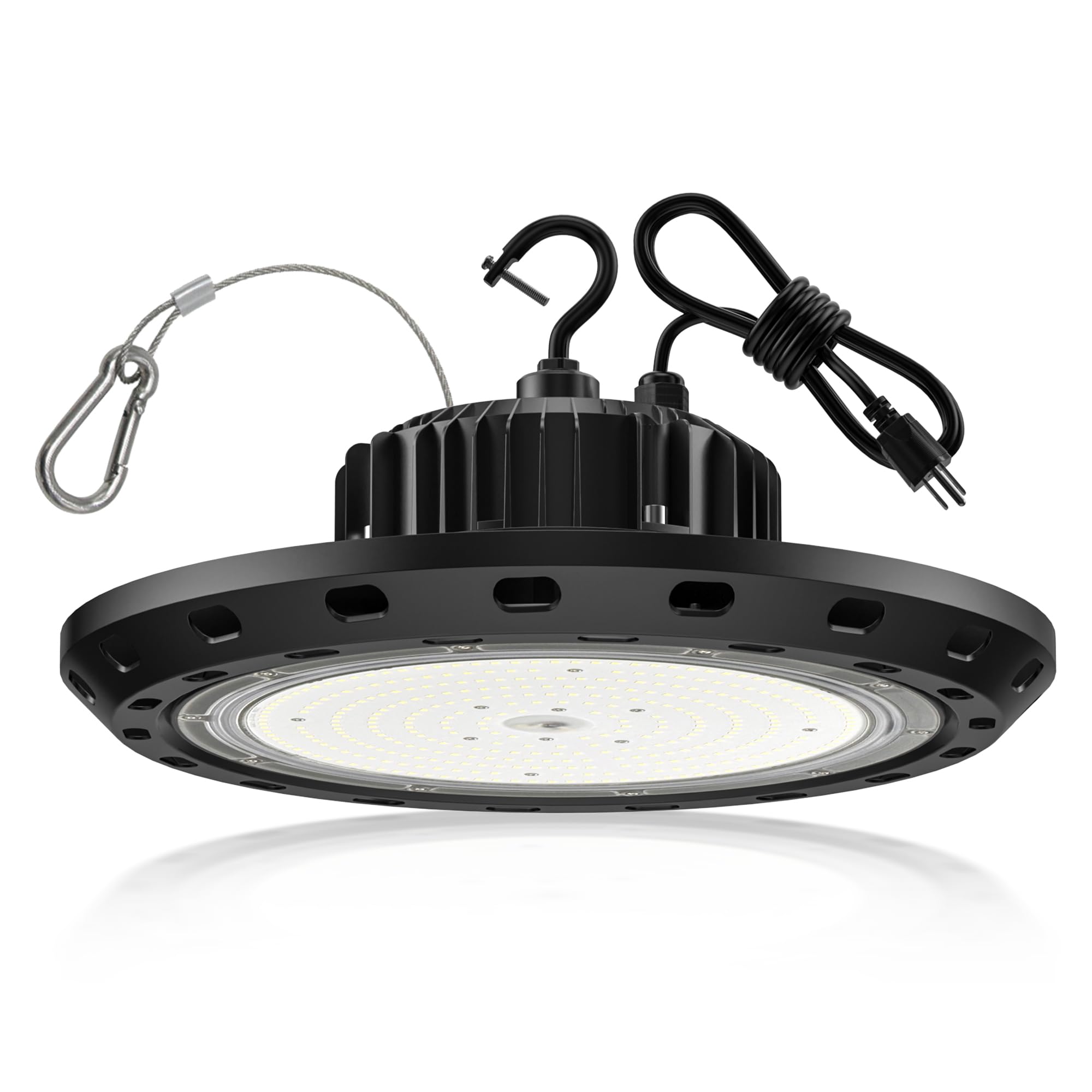 Yihuven 300W UFO LED High Bay Light 45000lm (Eqv.1250W MH/HPS)  IP65 Waterproof  5000K Daylight US Plug with 5ft Cable Led Shop Lights  Commercial Lighting Fixture for Warehouse Workshop Factory Area