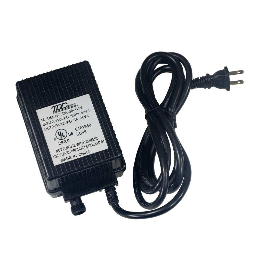 Jesco Lighting TRANS36W-OD Accessory - 12 Volt Transformer with Power Cord and 36 Watt, Black Finish