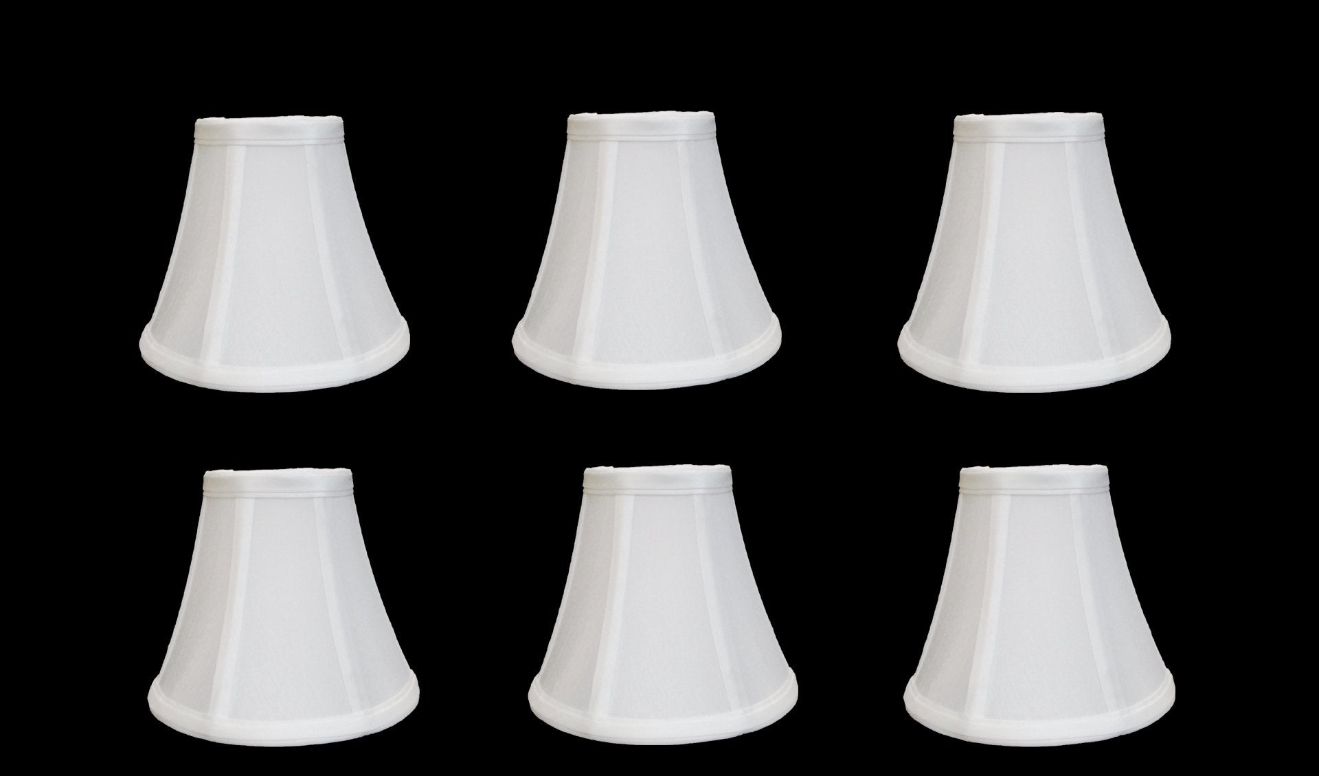 Urbanest Chandelier Lamp Shades, Clip On, Metal, Bell Shape, Set of 6, 6-inch, White