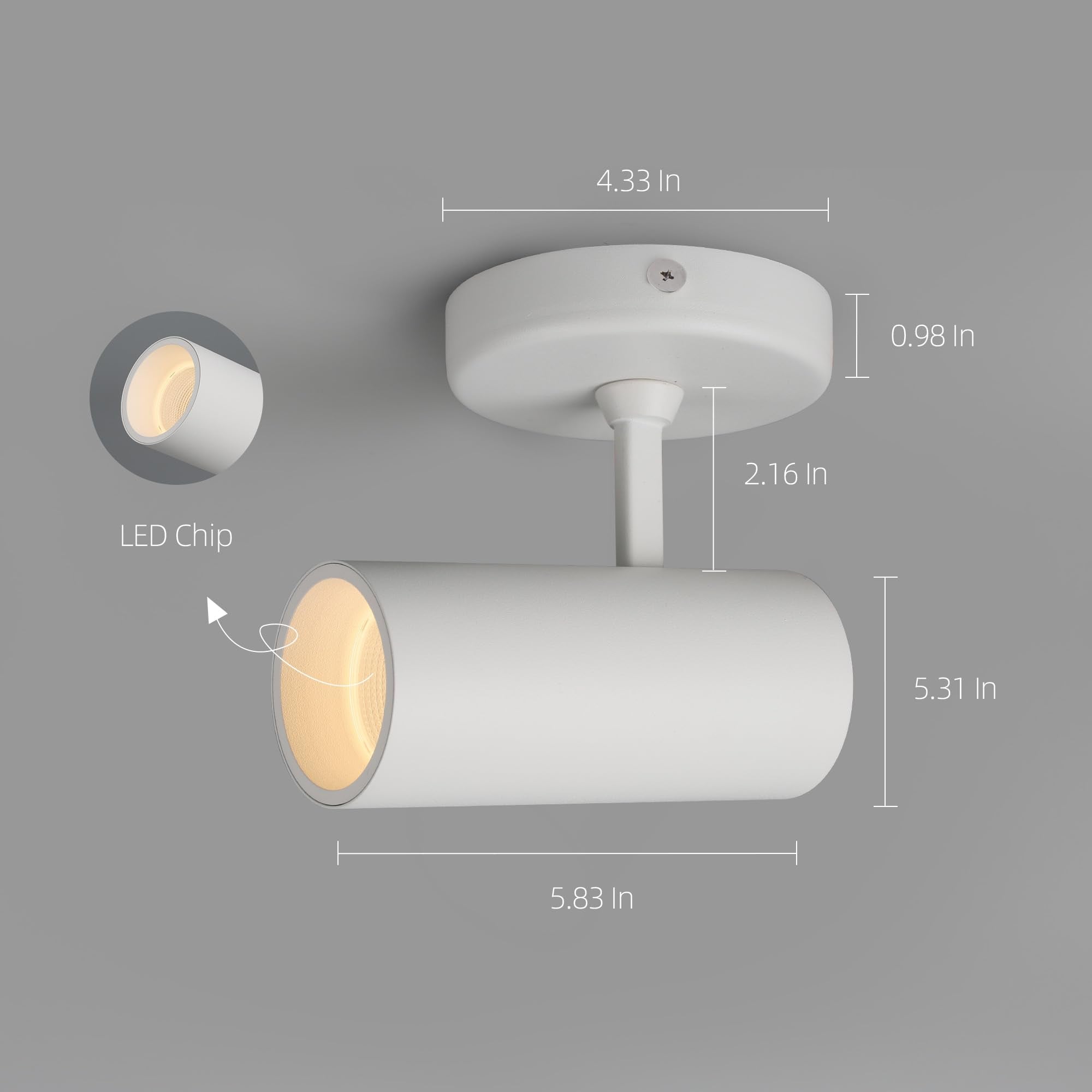 Aisilan 9W Dimmable Led Spotlight - Adjustable Anti-Glare Ceiling Lamp For Indoor Accent Lighting