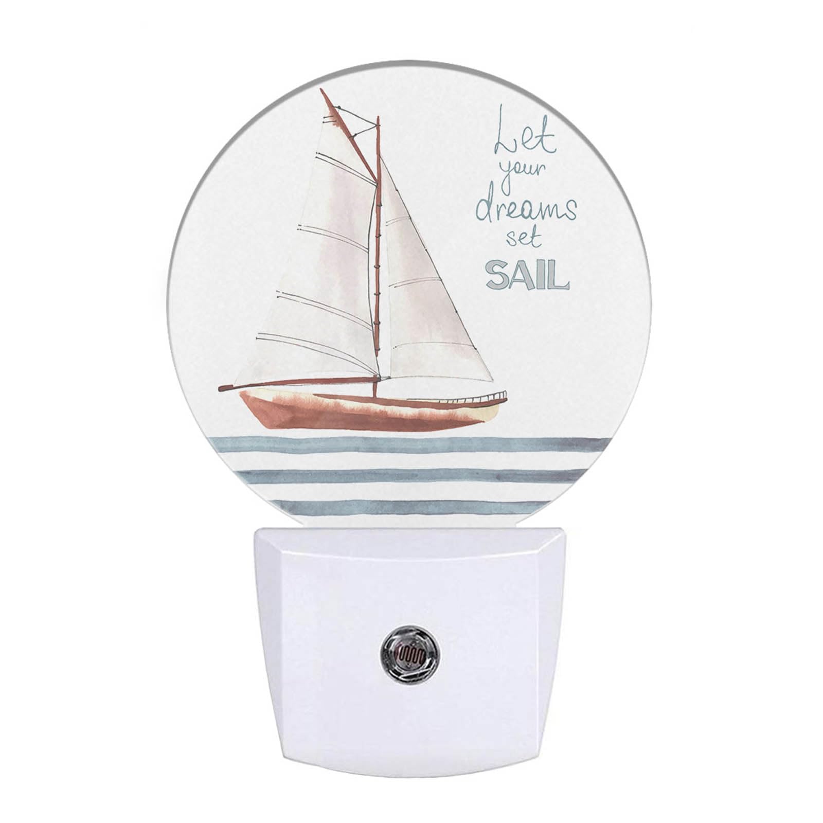 Uanvaha Boat Night Light Let Your Dreams Set Sail Sea Nautical Night Lights Plug into Wall 0.5W LED Lighting Auto on/Off for Hal