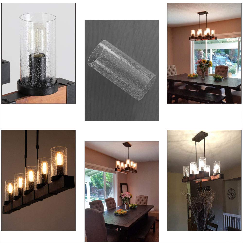 Eumyviv Clear Bubble Glass Lamp Shade, Raindrop Design, 1-5/8-Inch Open Ends, Glass Replacement Globe For Light Fixture