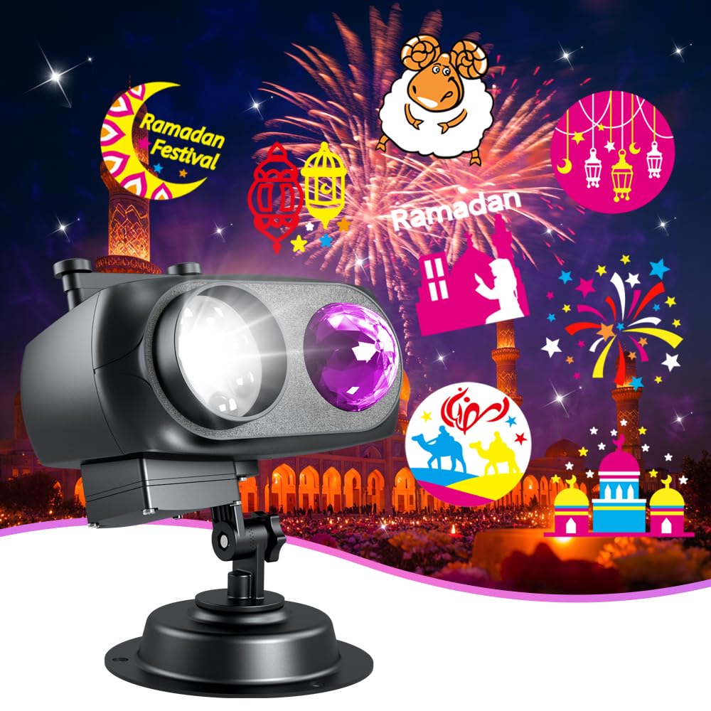 Christmas Projector Lights Outdoor,Holiday Lamp,Halloween Christmas Outdoor,St. Patrick'S Day Decoration,Eid Mubarak Kareem Fest