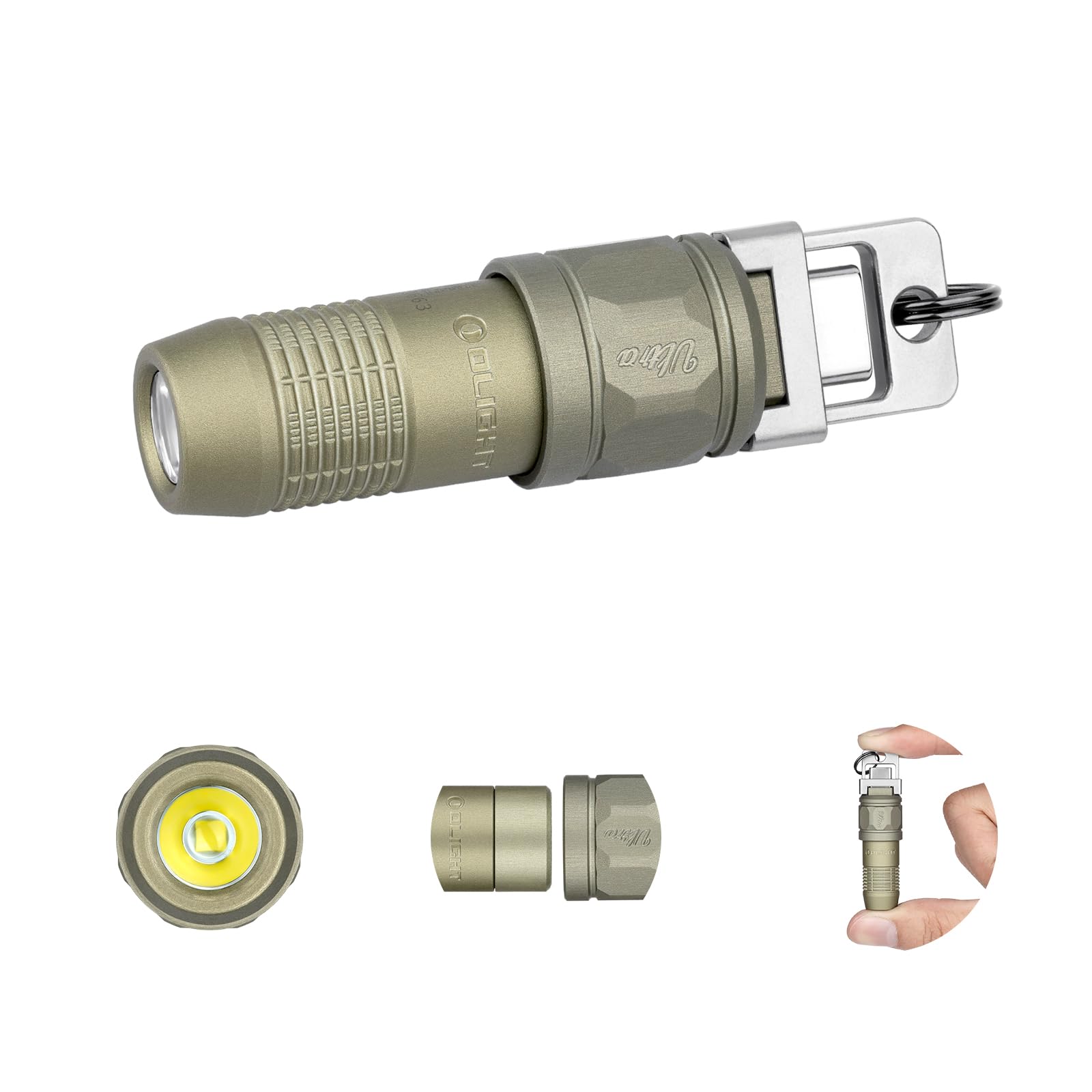 OLIGHT iUltra Rechargeable EDC Flashlight  80 Lumens Mini LED Keychain Light  Easy take with Pocket or Attach to Keyring  Bag  for Everyday Carry and Emergencies (Olive-Green)