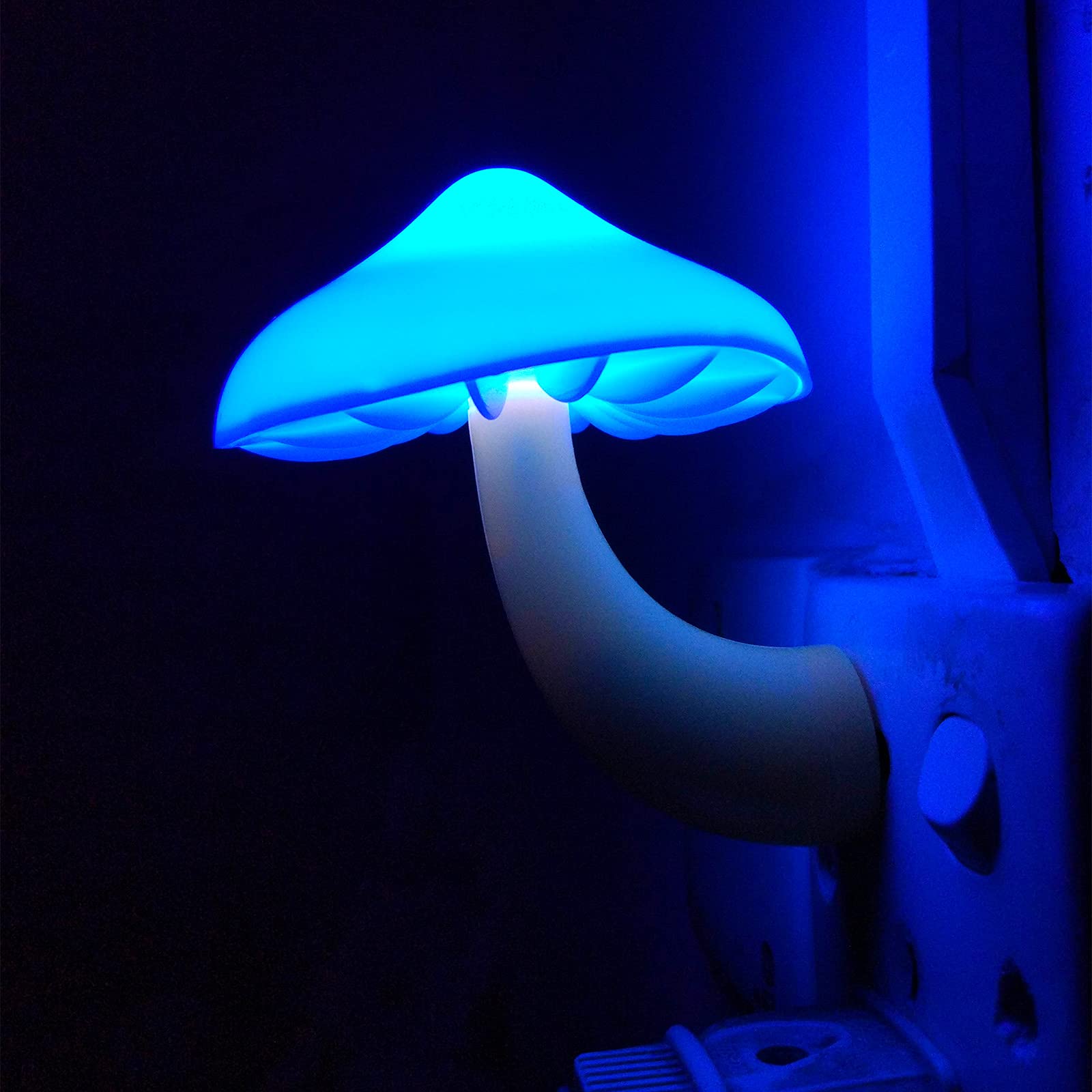 Ausaye 5Pack Led Sensor Night Light Plug In Lamp Blue Cute Mushroom Night Lights For Adults Kids Nightlight Bedroom,Bathroom,Toi