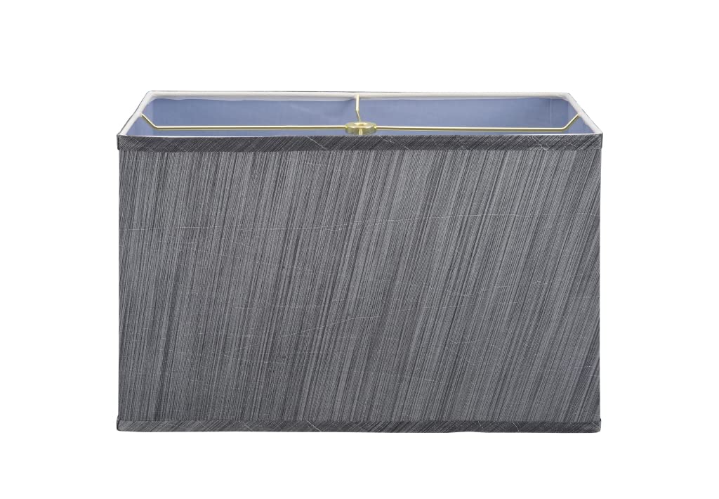 Aspen Creative 36003A, Transitional Rectangular Hardback Shaped Spider Construction Lamp Shade in Grey & Black, 8&quot; + 16&quot; wide (8&quot; + 16&quot;) x (8&quot; + 16&quot;) x 10&quot;