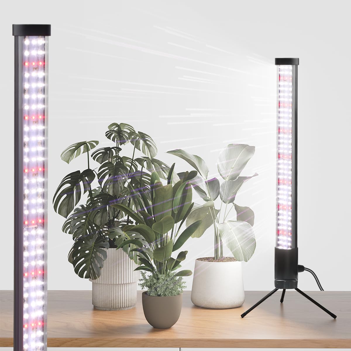 T10 Vertical Grow Light, 6000K Full Spectrum Desktop Plant Light 18.9&quot;,Hung Or Stood, With 3 Modes & 5 Dimming Levels, Suitable Small & Medium Plants Indoors, Auto On Off Timing 4/8/12/18Hrs (1)