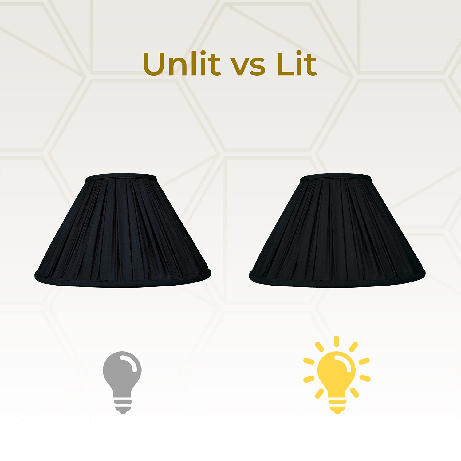 Royal Designs Coolie Empire Gather Pleat Basic Lamp Shade, Black, 6 X 16 X 10