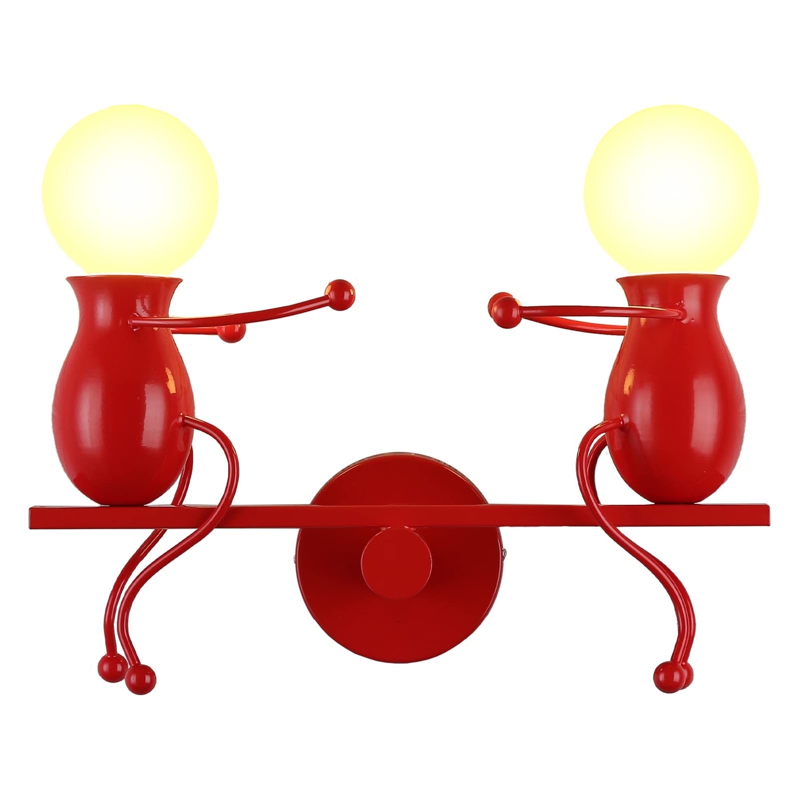 SOUTHPO LED Metal Wall Light Fixture Seesaw Design Red 2×E26 Modern Children’s Wall Sconce