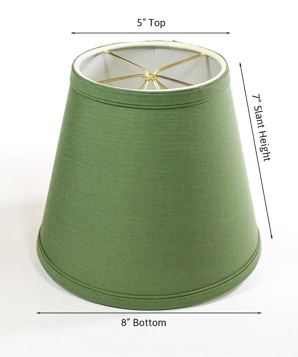 HomeConcept 5x8x7 Empire Linen Edison Clip On Lampshade Kale Green - Wood, Porcelain, Steel, Metal, Glass